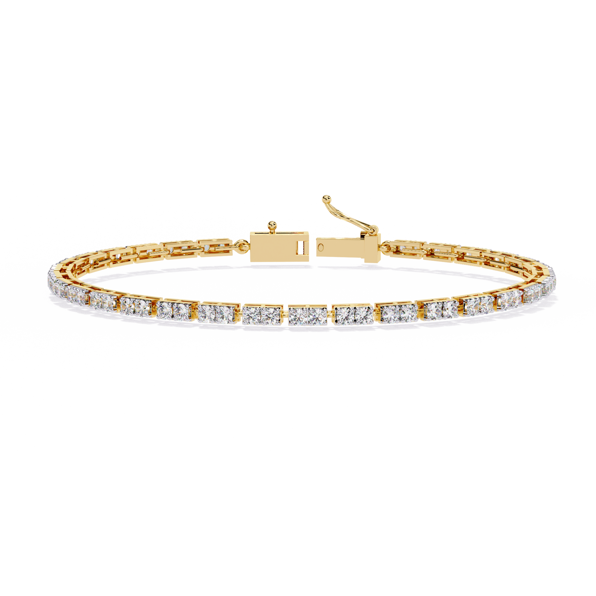 Round-Cut Lab-grown Diamond Tennis Bracelet in 10K White Gold