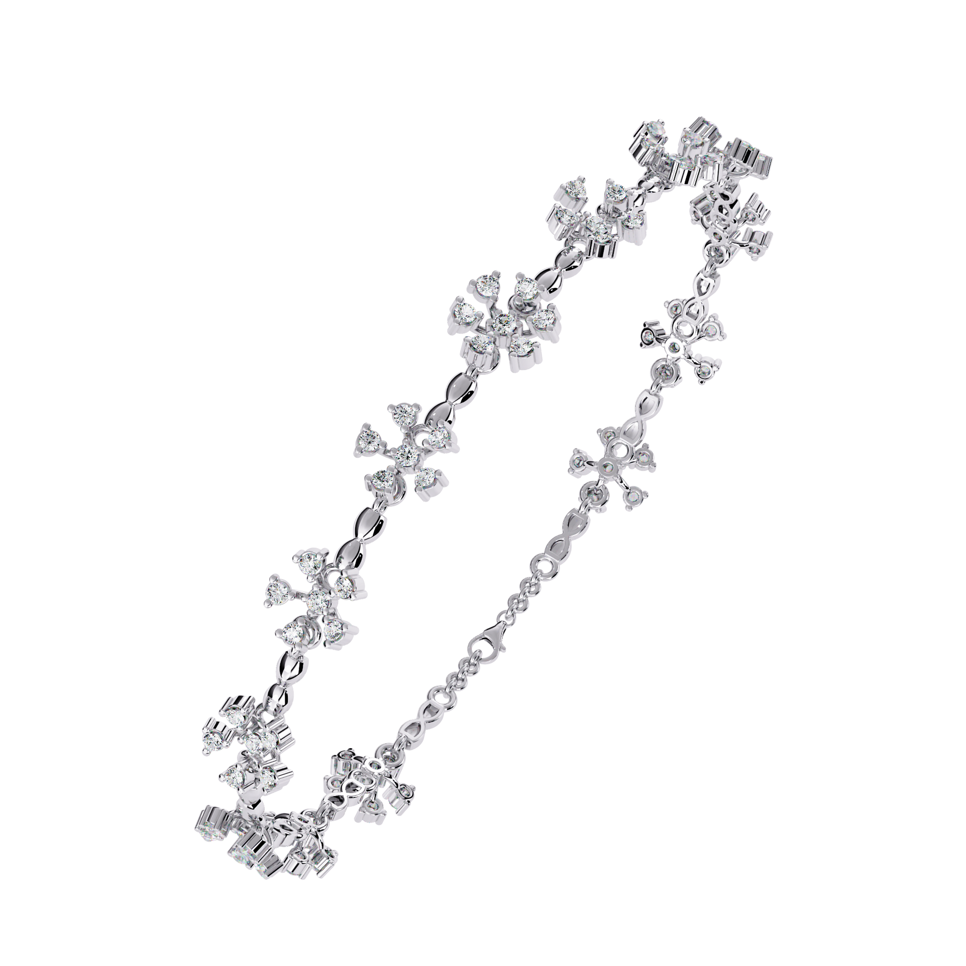Round-Cut Lab-grown Diamond Tennis Bracelet in 10K White Gold