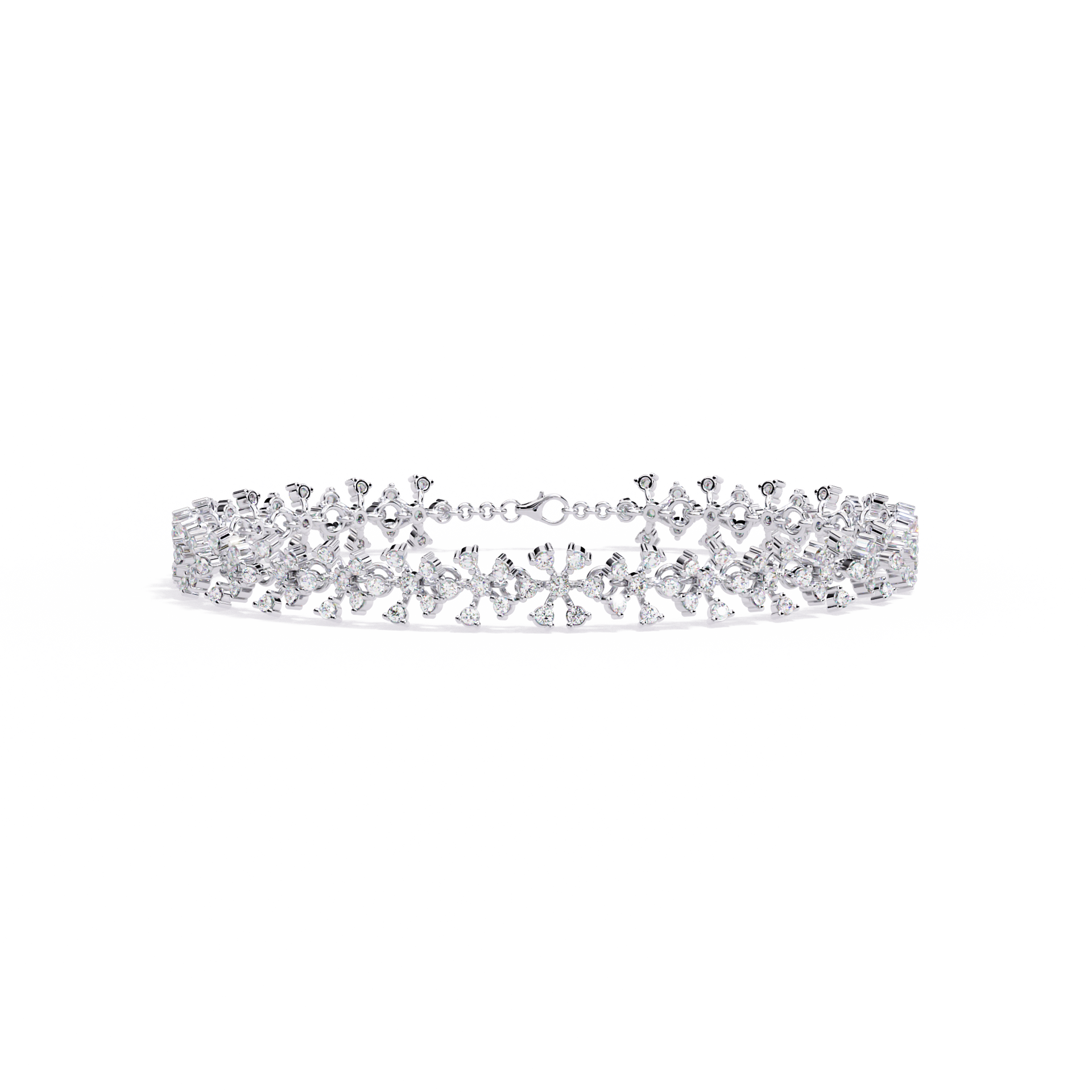 Round-Cut Lab-grown Diamond Tennis Bracelet in 10K White Gold