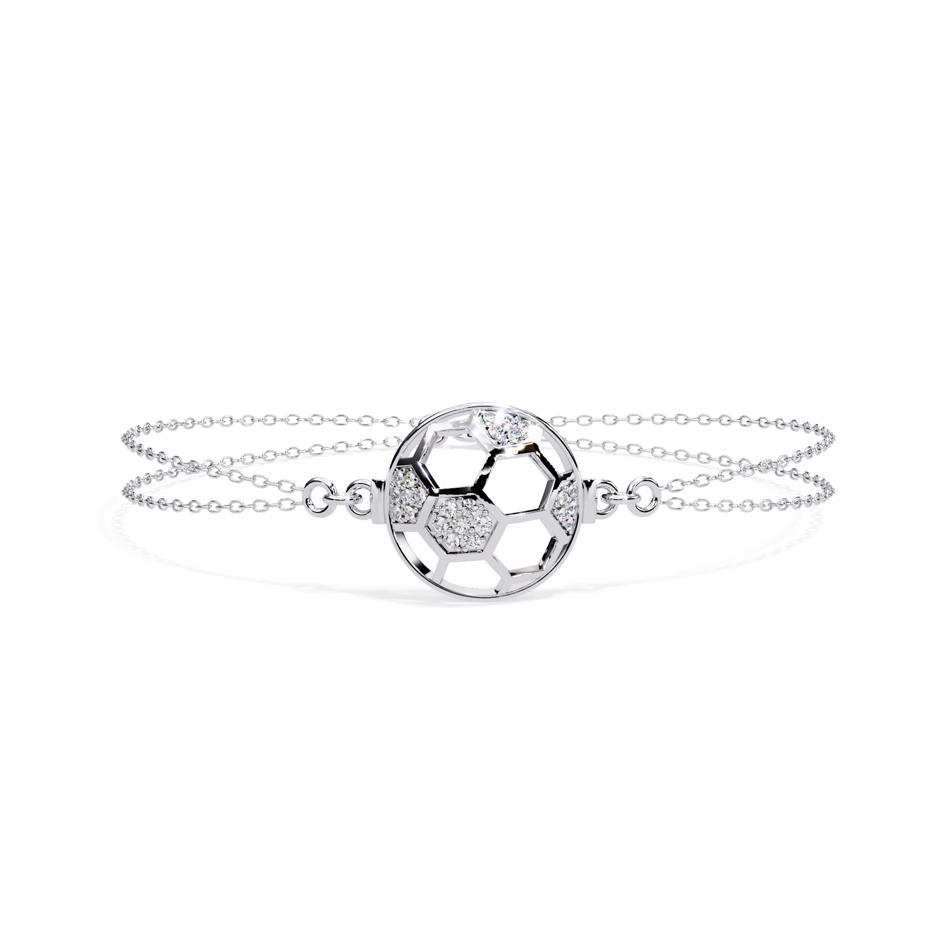 Round-Cut Lab-grown Diamond Bracelet in 10K White Gold