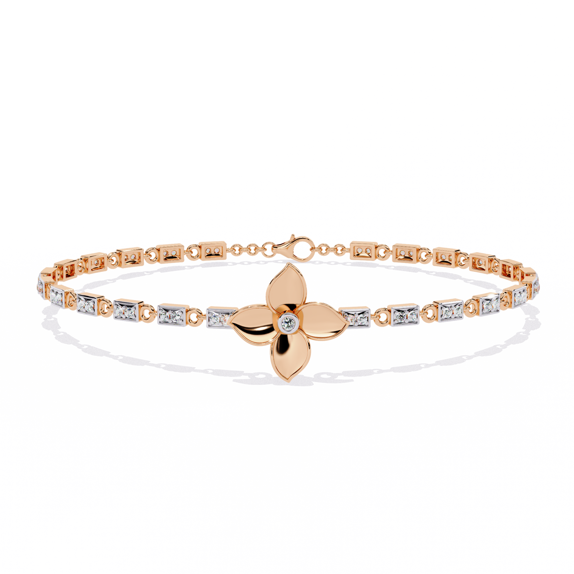 Round-Cut Lab-grown Diamond Tennis Bracelet in 10K White Gold