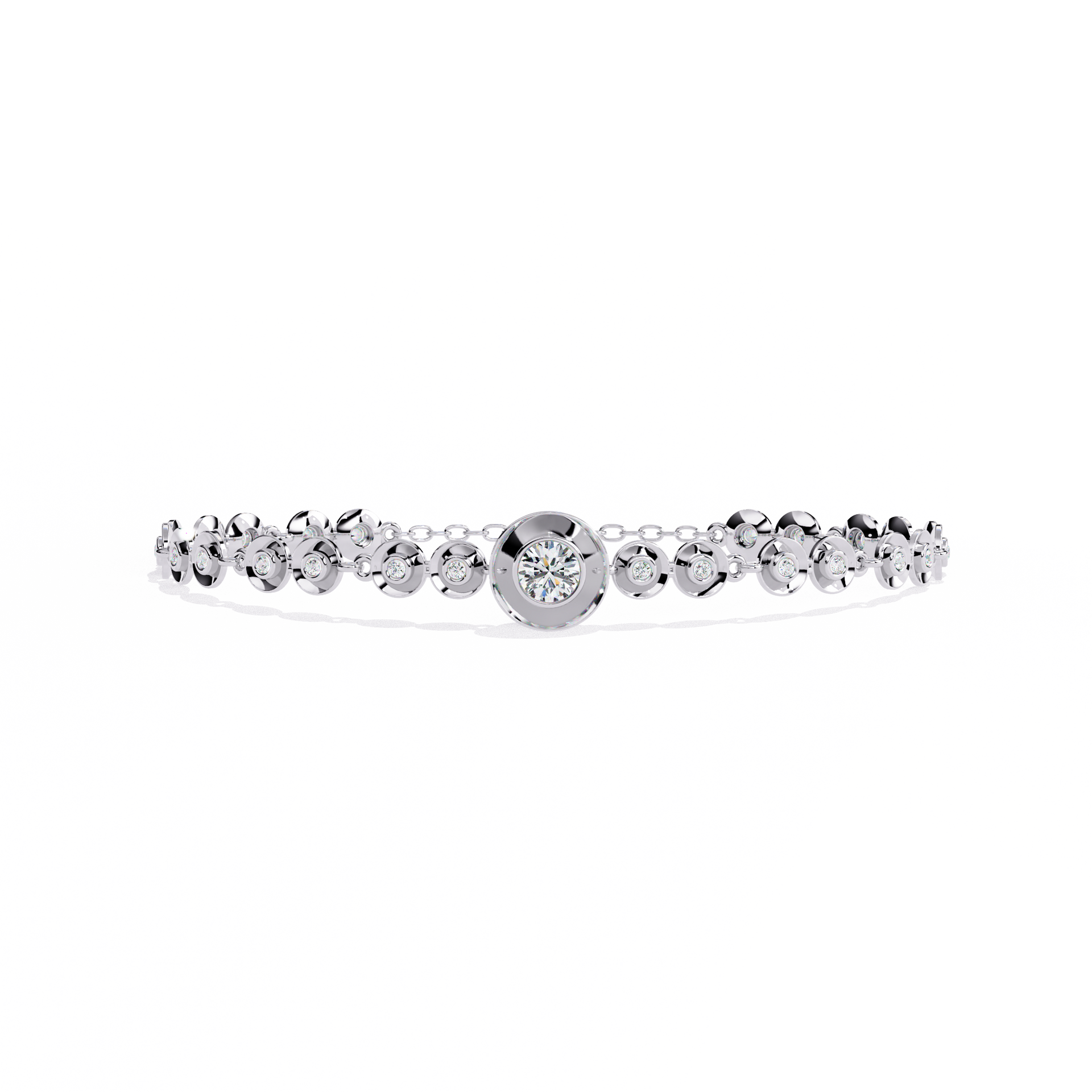 Round-Cut Lab-grown Diamond Tennis Bracelet in 10K White Gold
