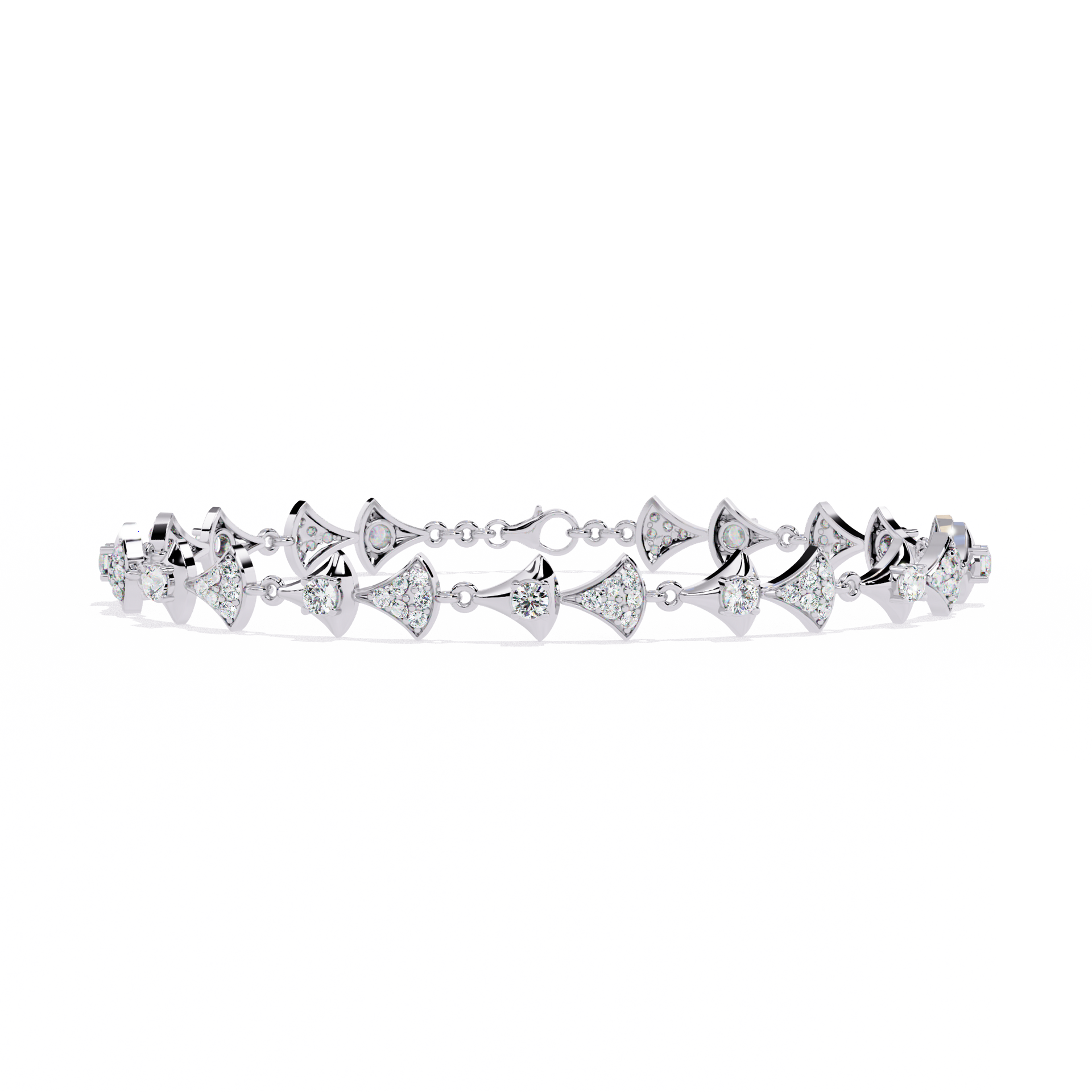 Round-Cut Lab-grown Diamond Tennis Bracelet in 10K White Gold