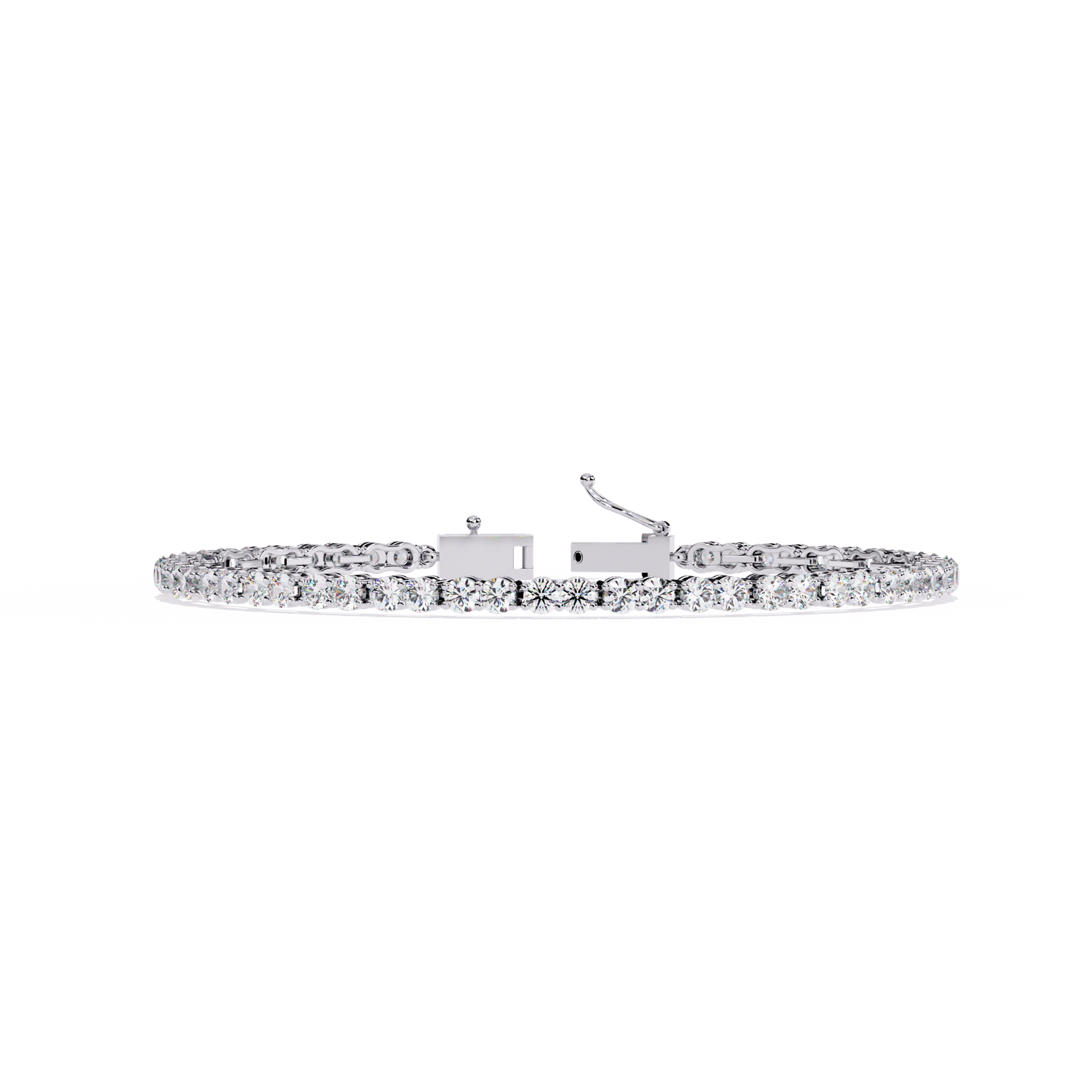 Round-Cut Lab-grown Diamond Tennis Bracelet in 10K White Gold