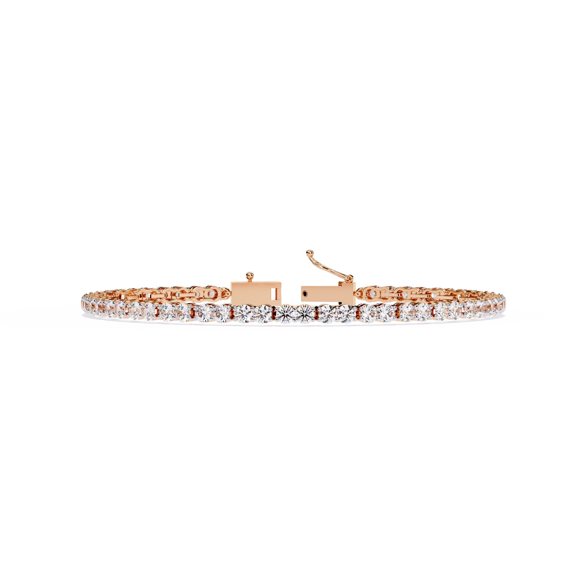 Round-Cut Lab-grown Diamond Tennis Bracelet in 10K White Gold