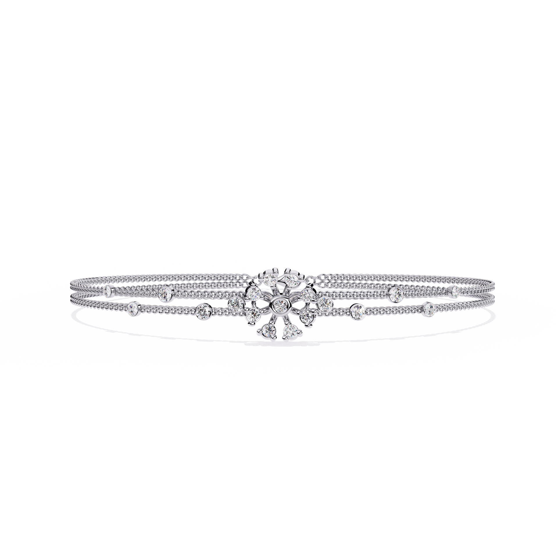 Round-Cut Lab-grown Diamond Tennis Bracelet in 10K White Gold