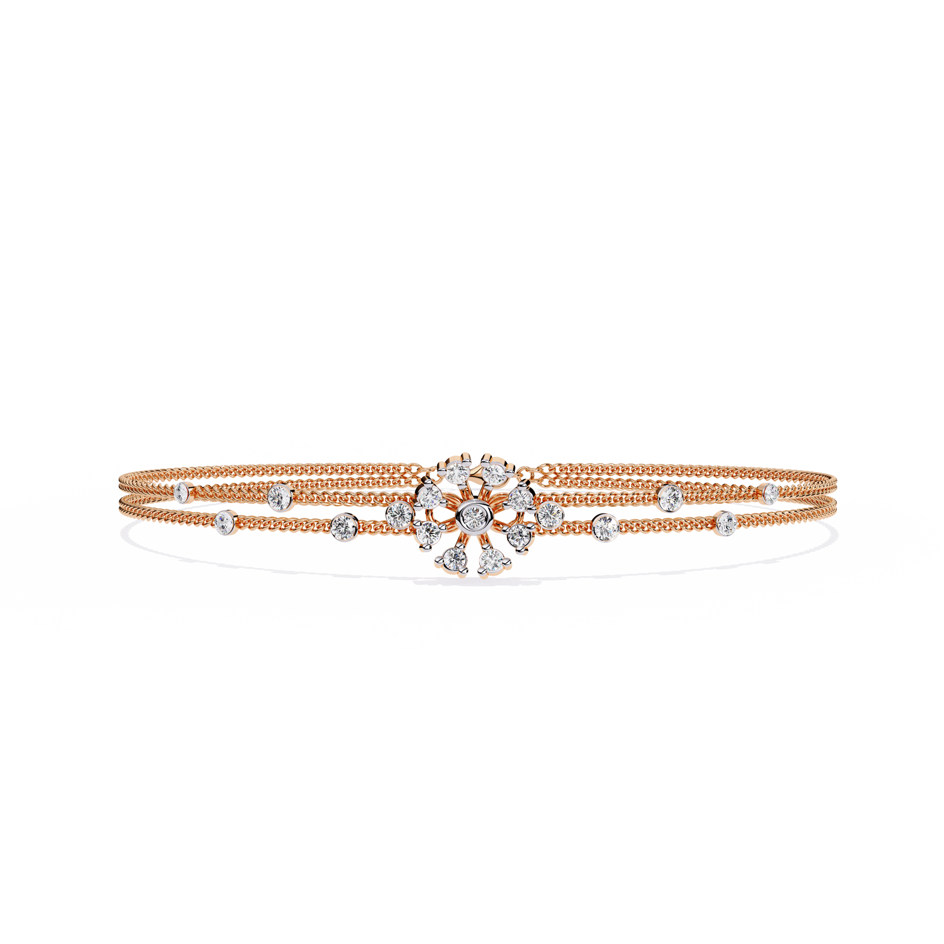 Round-Cut Lab-grown Diamond Tennis Bracelet in 10K White Gold