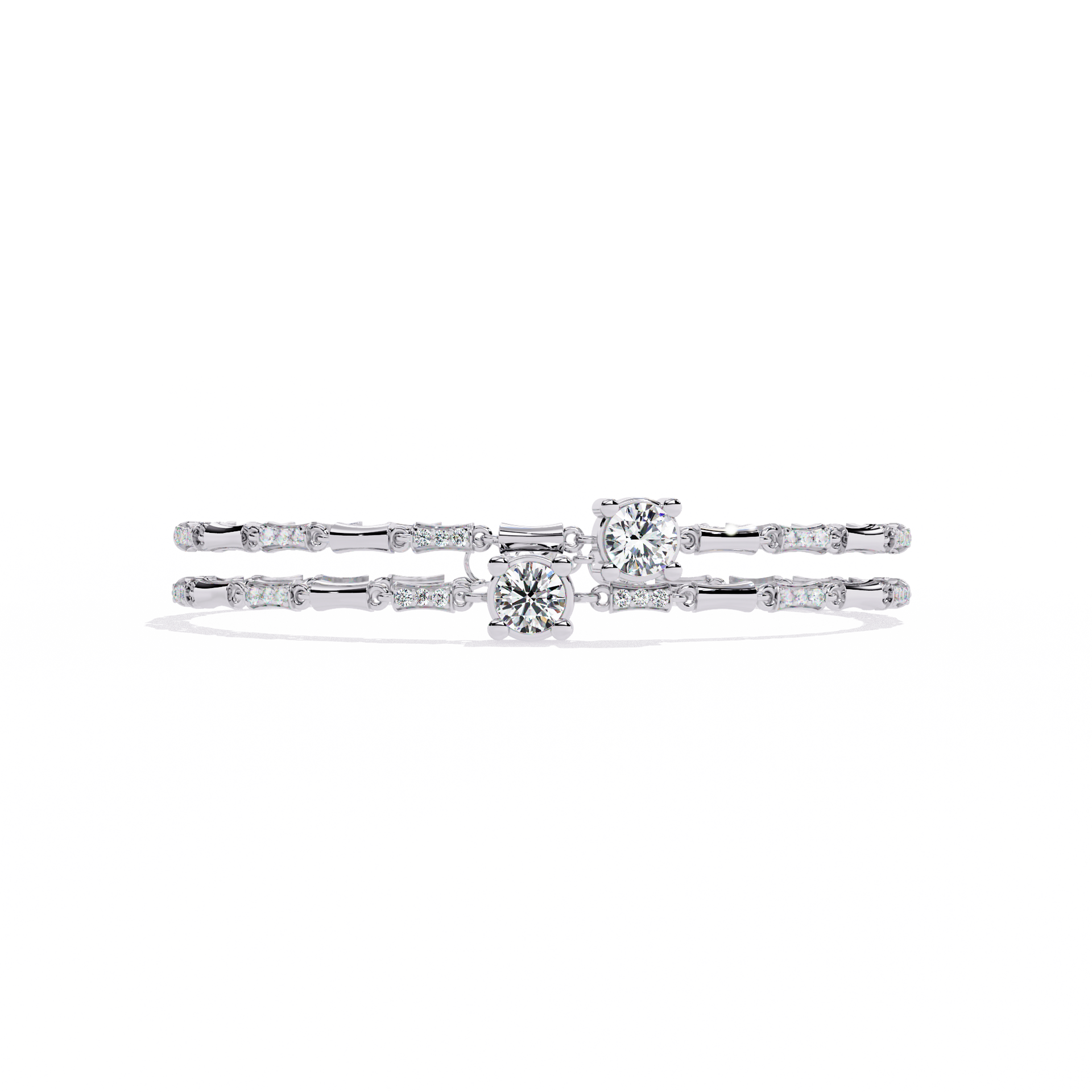 Round-Cut Lab-grown Diamond Tennis Bracelet in 10K White Gold