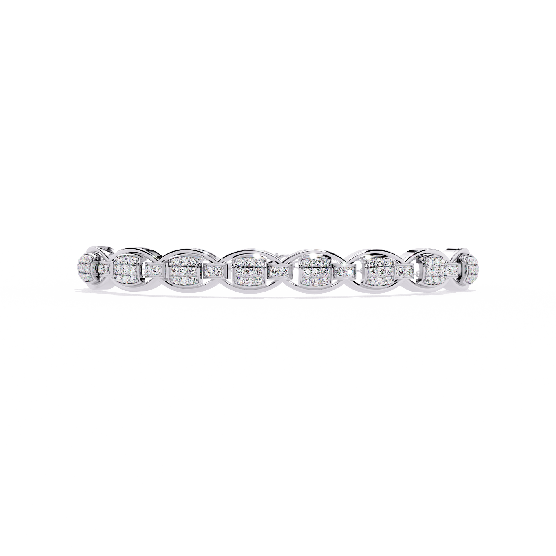 Round-Cut Lab-grown Diamond Bangles in 10K White Gold