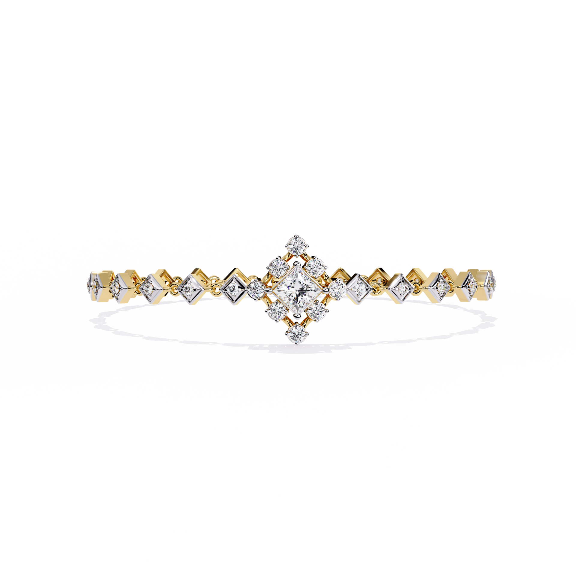 Princess-Cut Lab-grown Diamond Tennis Bracelet in 10K White Gold