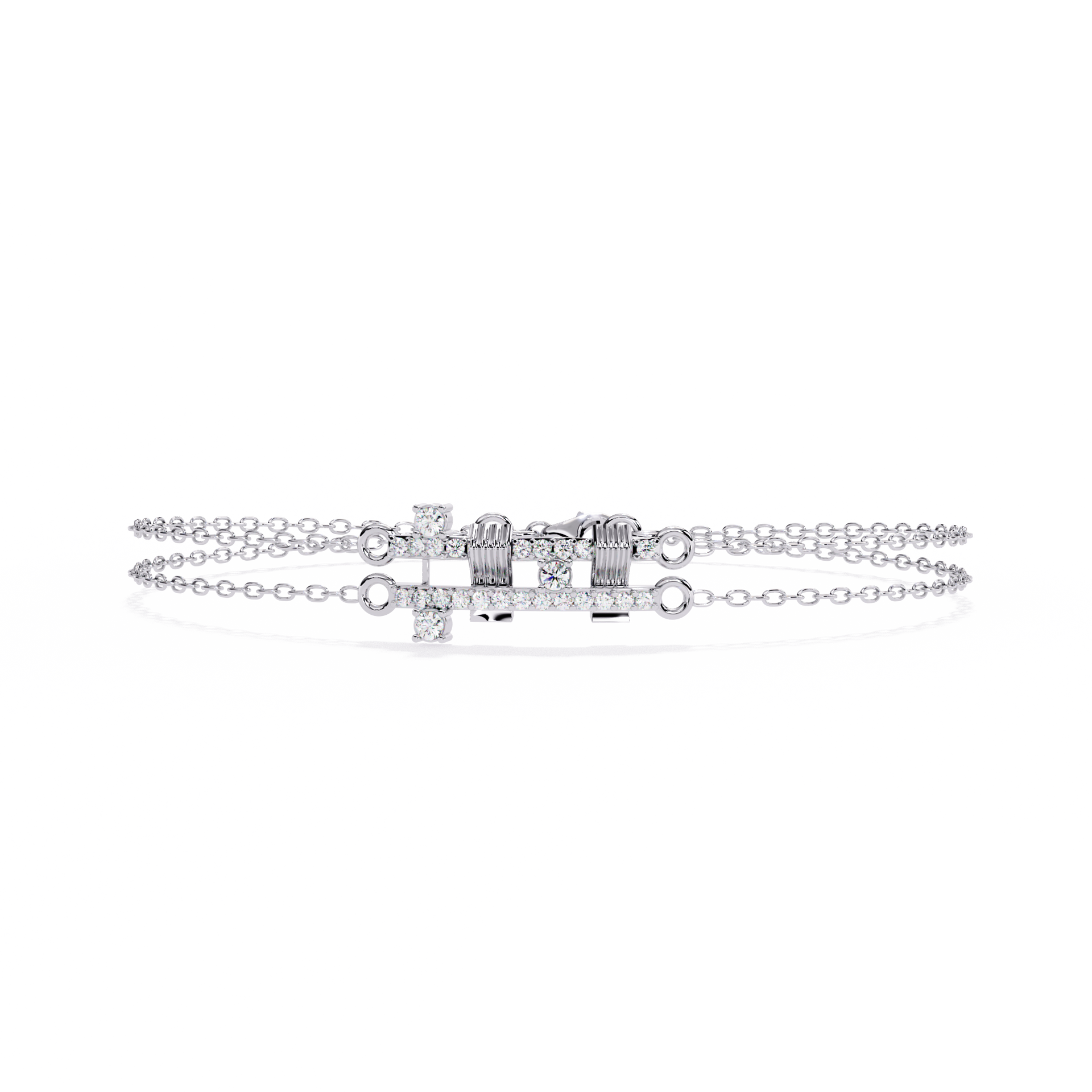 Round-Cut Lab-grown Diamond Tennis Bracelet in 10K White Gold