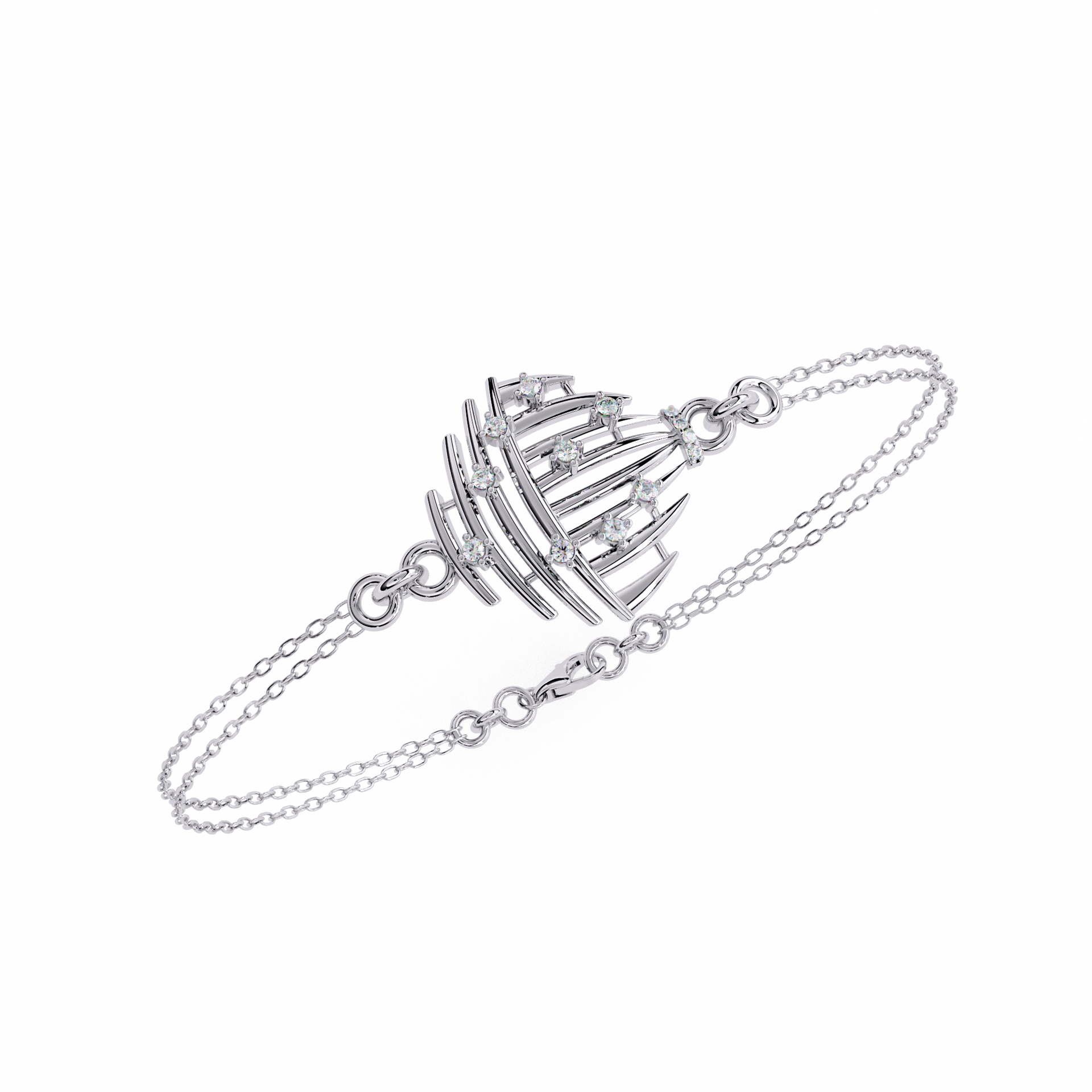 Round-Cut Lab-grown Diamond Tennis Bracelet in 10K White Gold