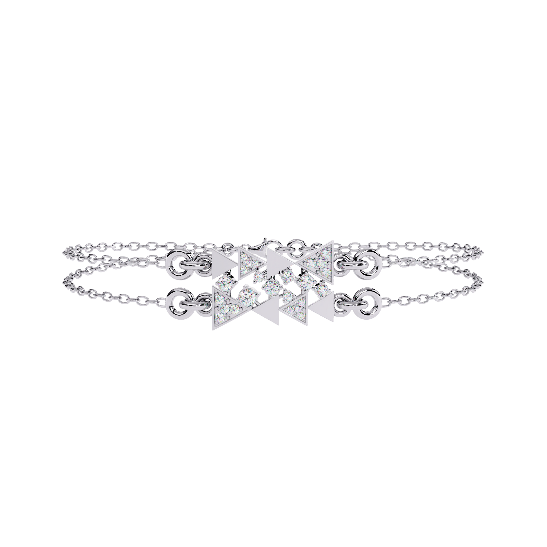 Lab-grown Diamond Cluster Bracelet in 10K White Gold