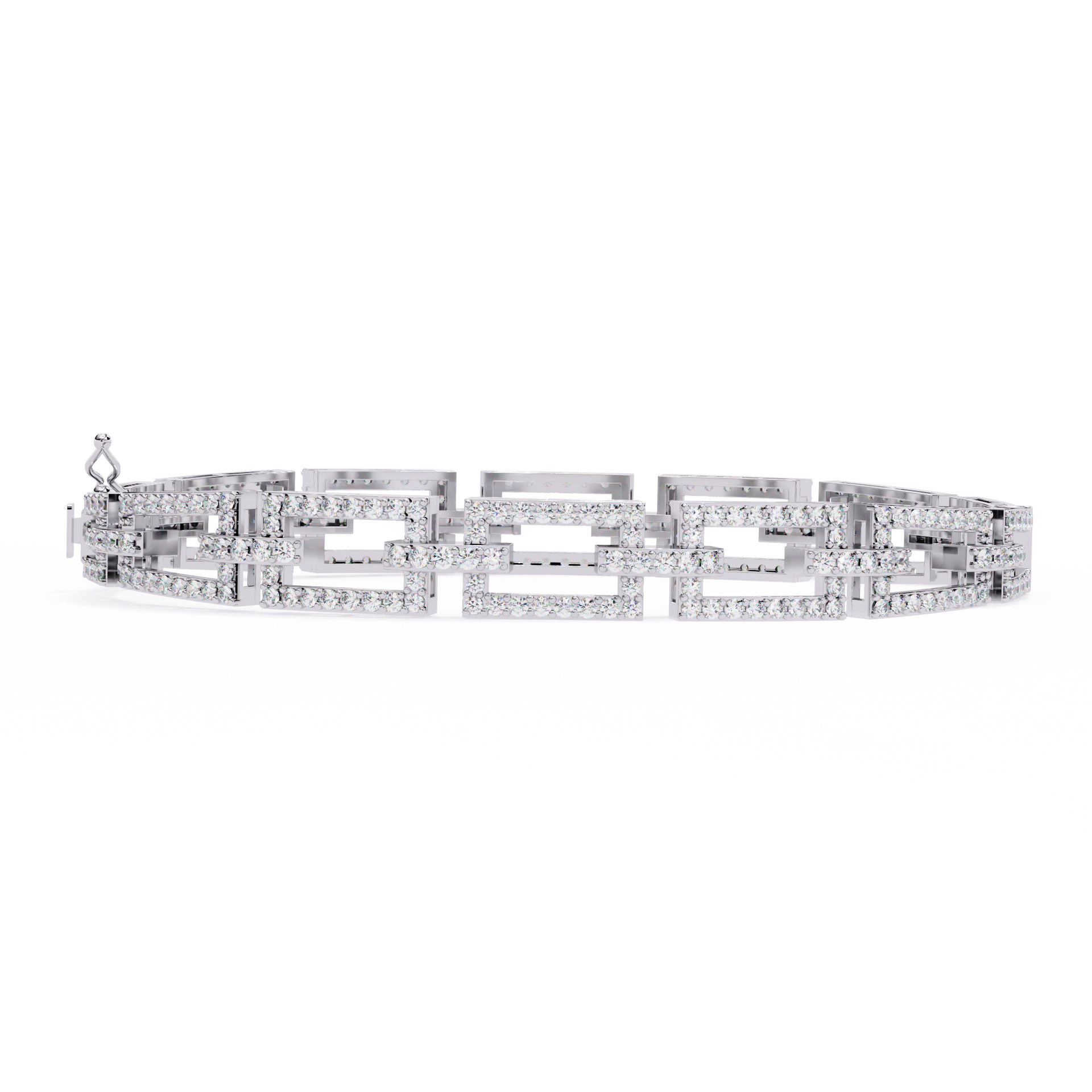 Round-Cut Lab-grown Diamond Tennis Bracelet in 10K White Gold
