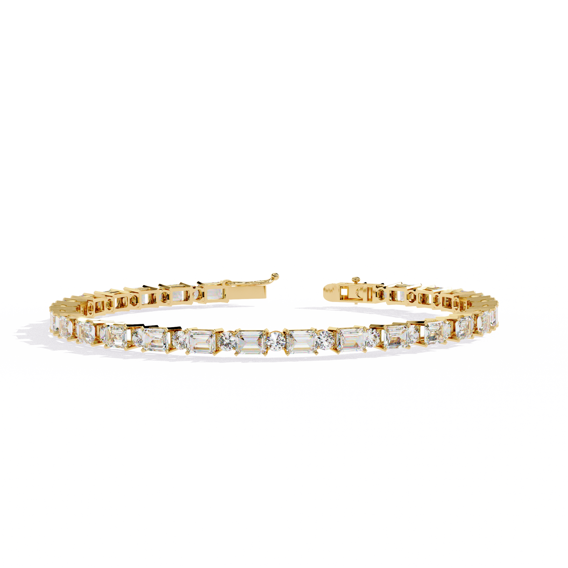 Emerald-Cut Lab-grown Diamond Tennis Bracelet in 10K White Gold