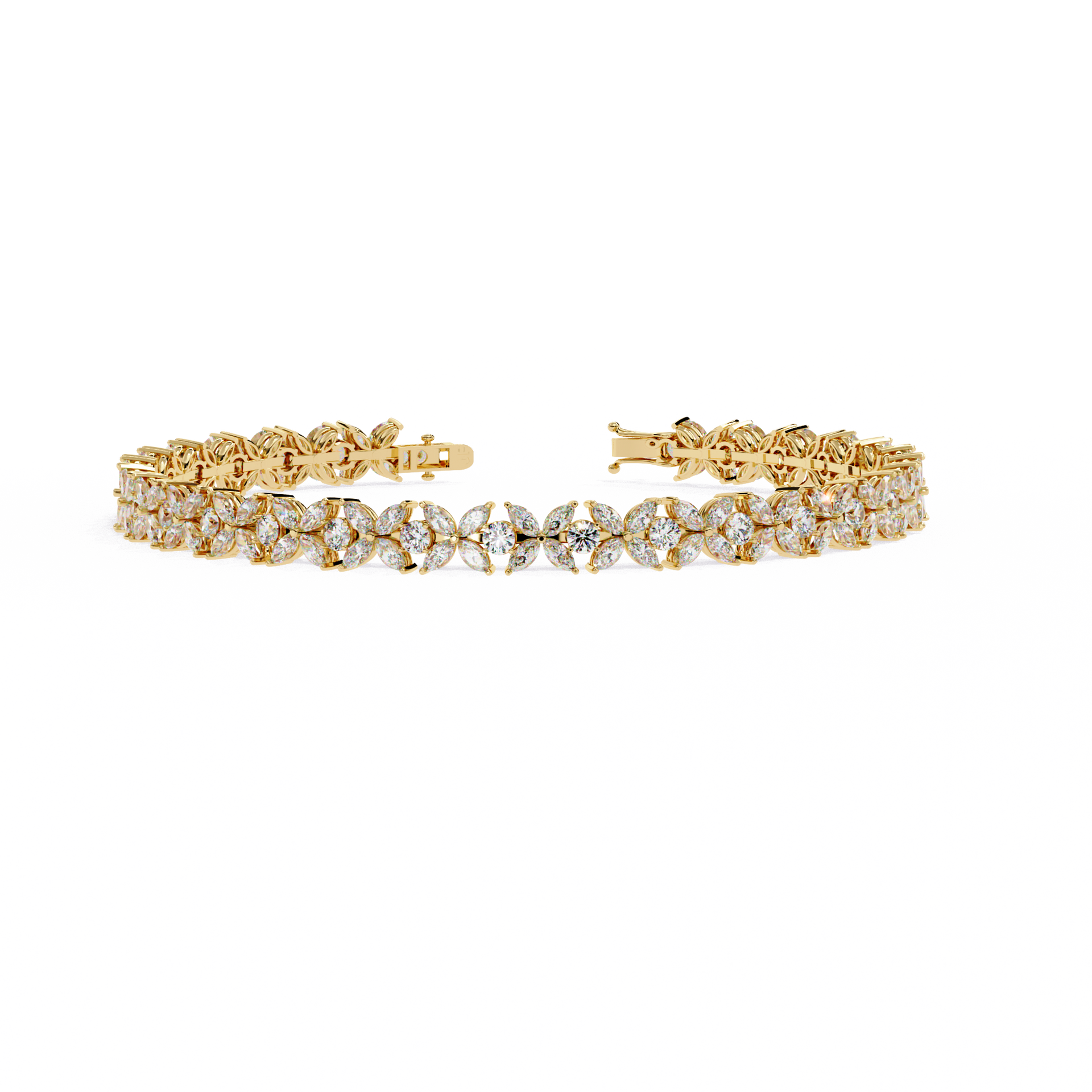 Marquise-Cut Lab-grown Diamond Antique Bracelet in 10K White Gold