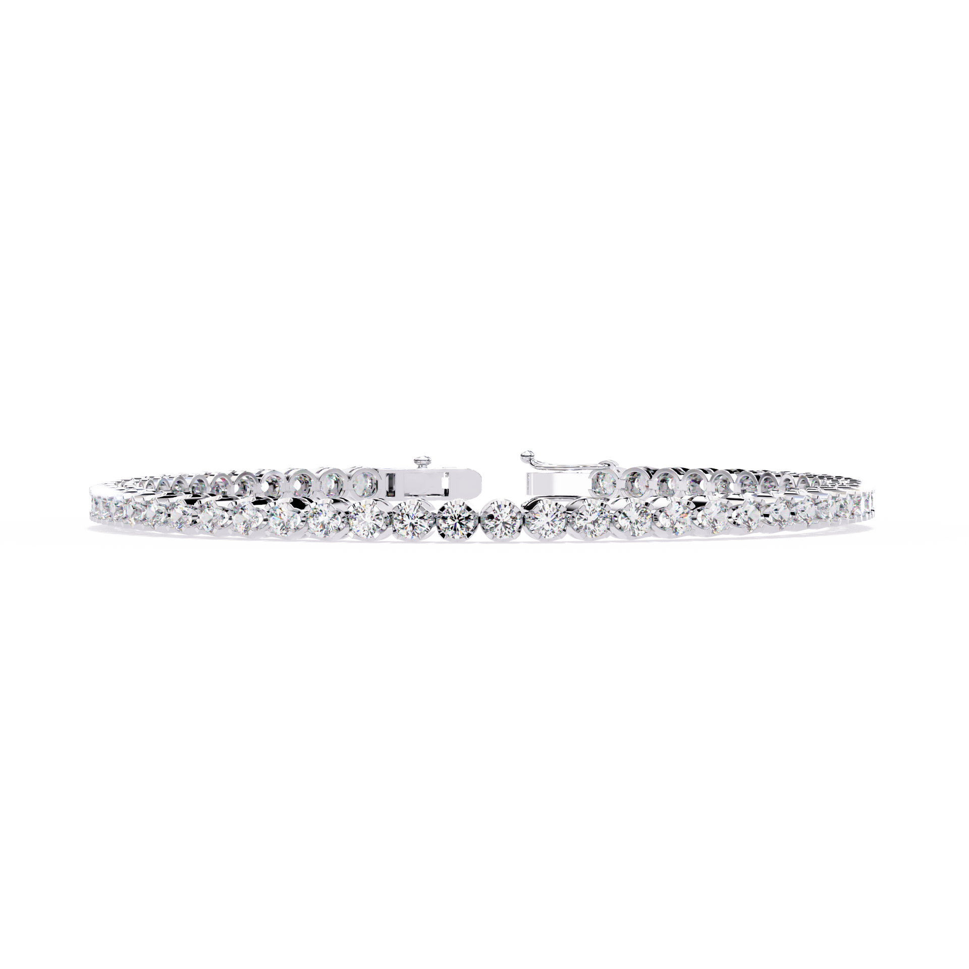 Round-Cut Lab-grown Diamond Bracelet in 10K White Gold