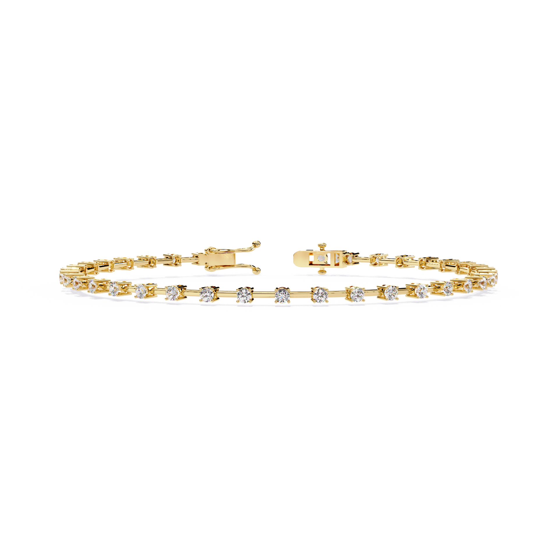 Round-Cut Lab-grown Diamond Antique Bracelet in 10K White Gold