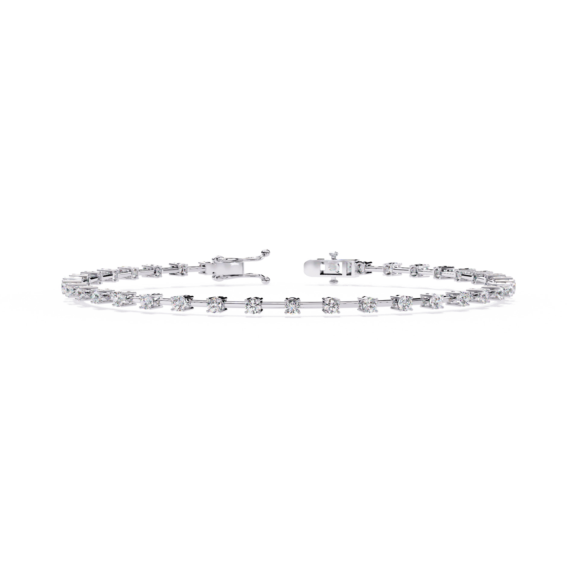 Round-Cut Lab-grown Diamond Antique Bracelet in 10K White Gold