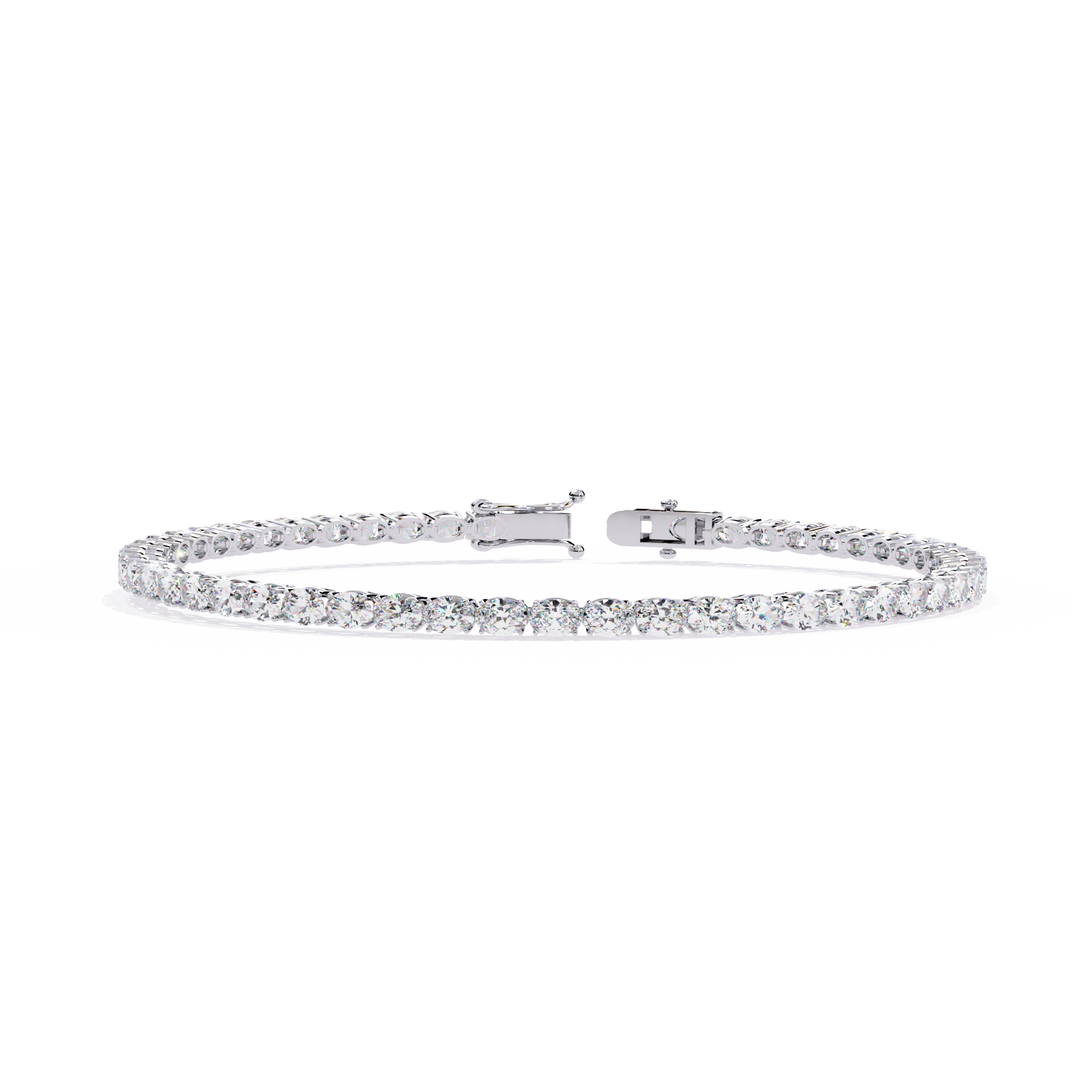 Oval-Cut Lab-grown Diamond Vintage Bracelet in 10K White Gold