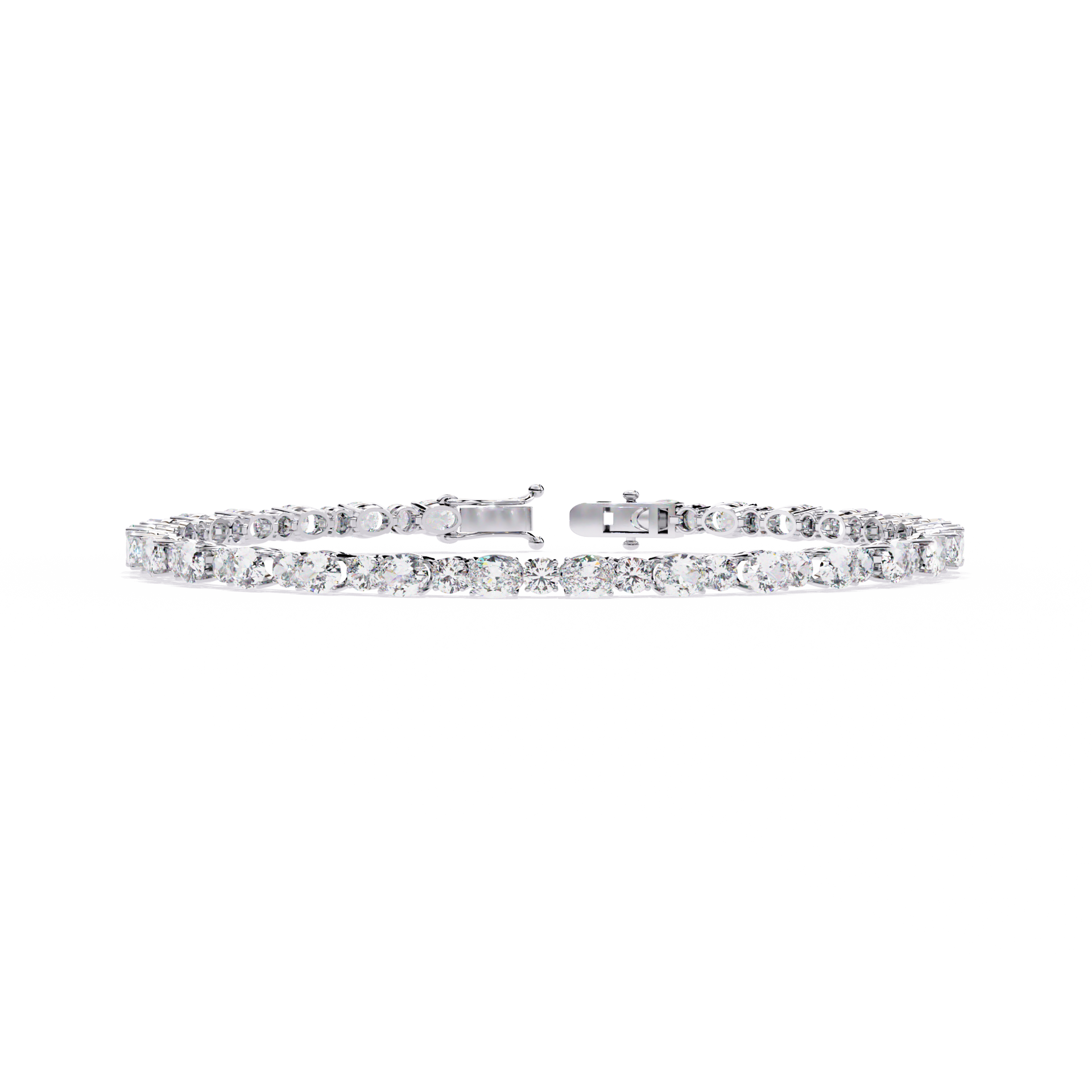 Oval-Cut Lab-grown Diamond Tennis Bracelet in 10K White Gold