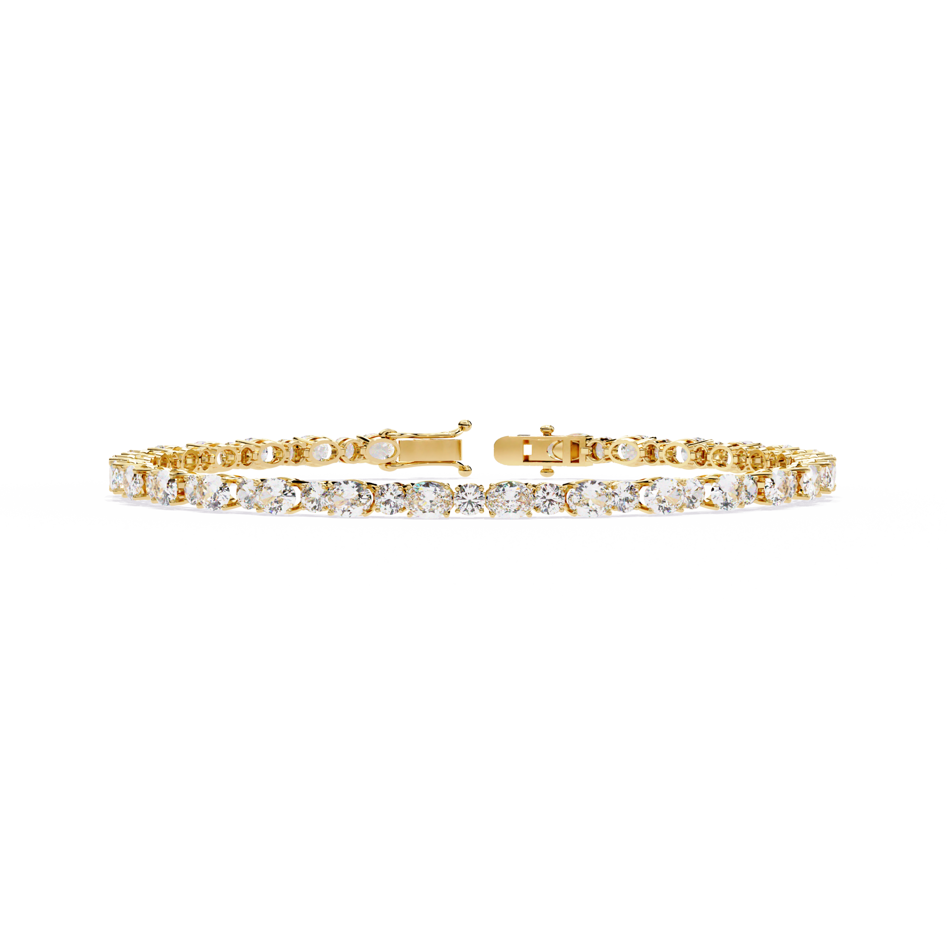 Oval-Cut Lab-grown Diamond Tennis Bracelet in 10K White Gold