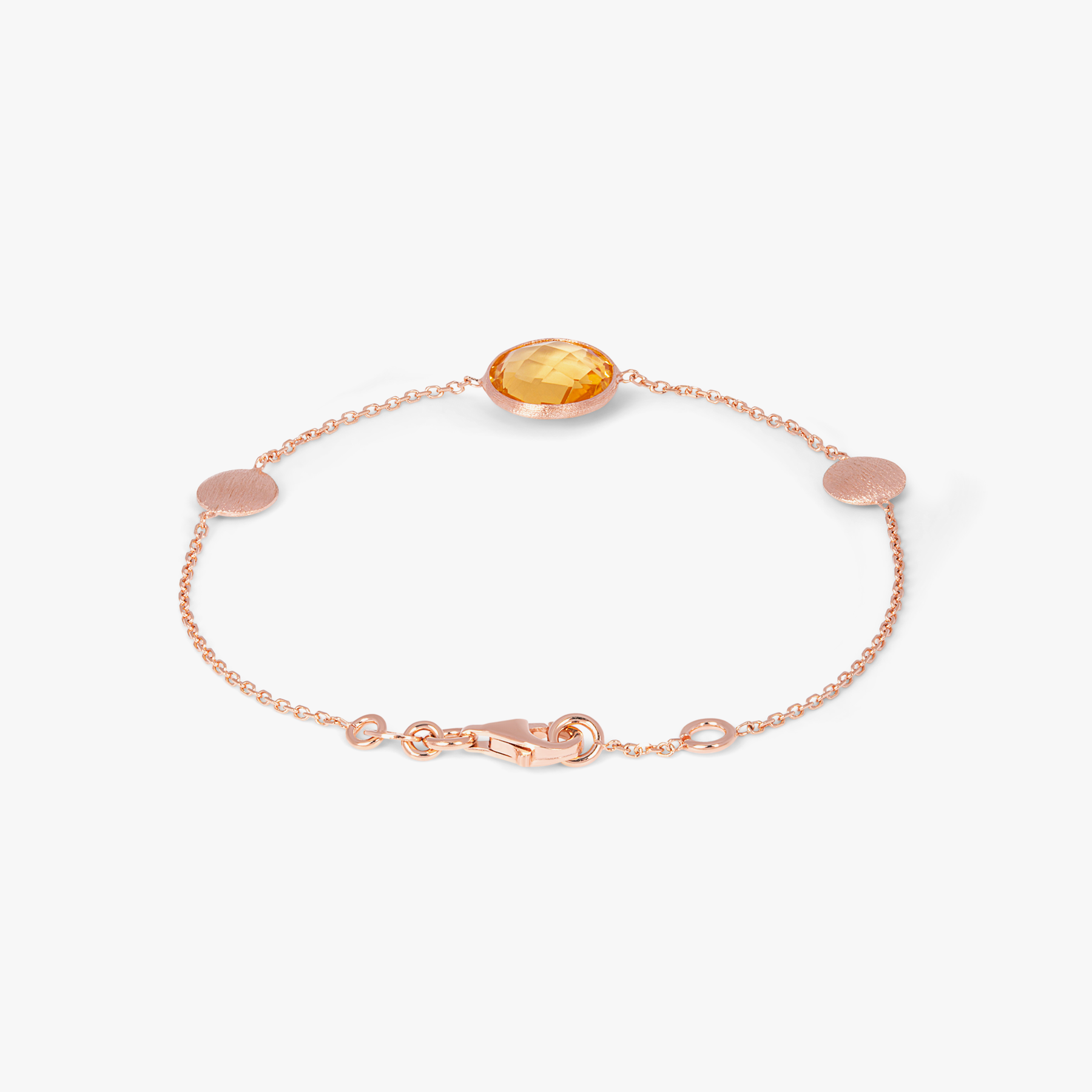 Kensington Bracelet in 14K Satin Rose Gold with Citrine