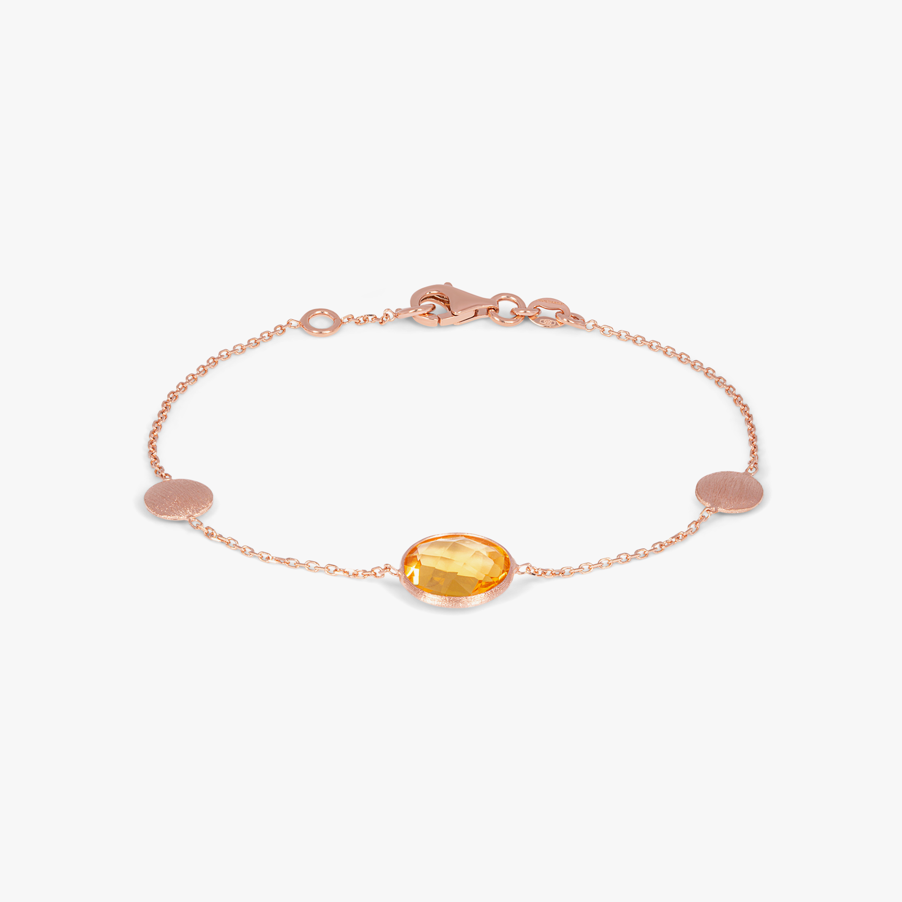 Kensington Bracelet in 14K Satin Rose Gold with Citrine