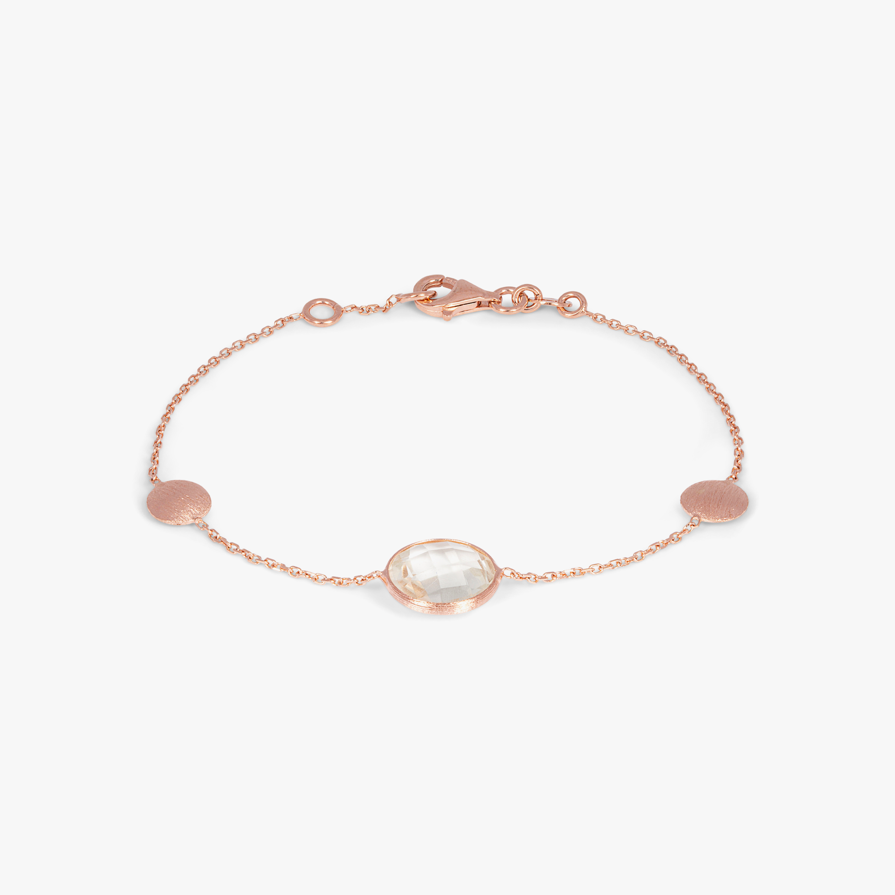 Kensington Bracelet in 14K Satin Rose Gold with Prasiolite