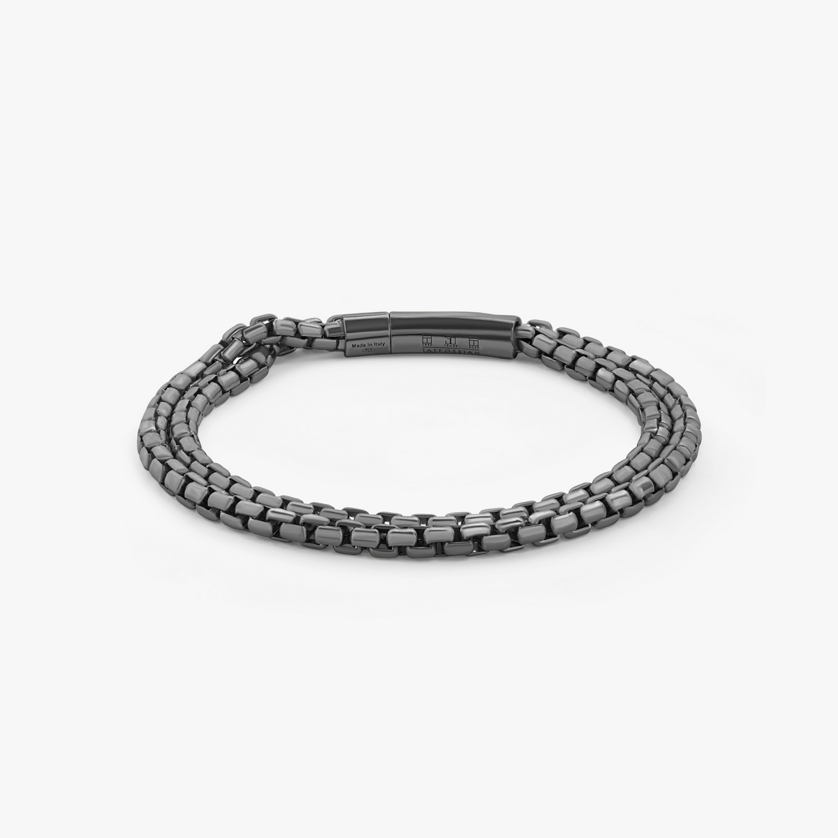 Graffiato Catena Box Chain Bracelet In Black Ruthenium Sterling Silver