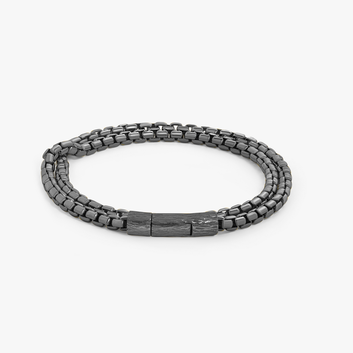 Graffiato Catena Box Chain Bracelet In Black Ruthenium Sterling Silver