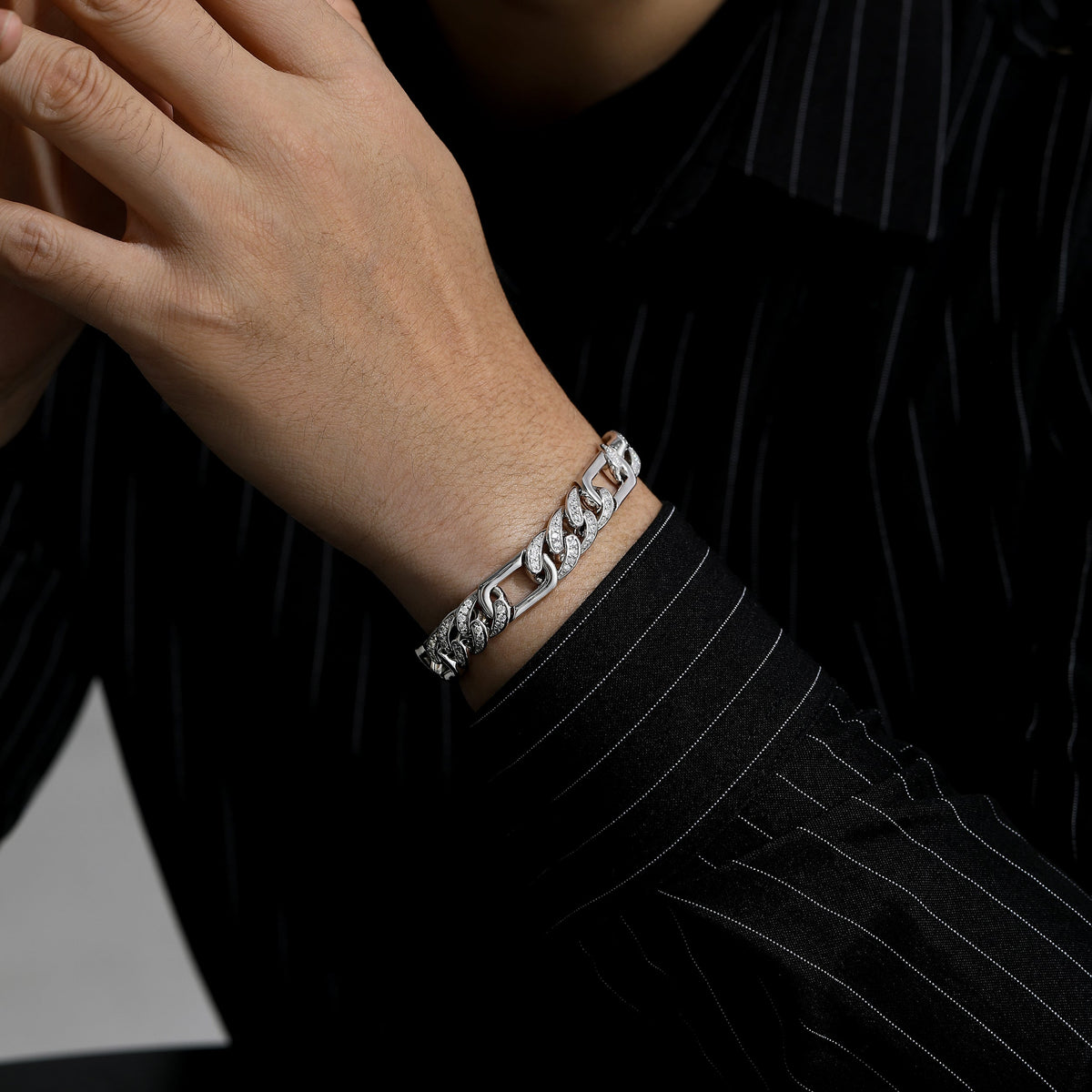 Belleville Chunky Triple Chain Statement Bracelet