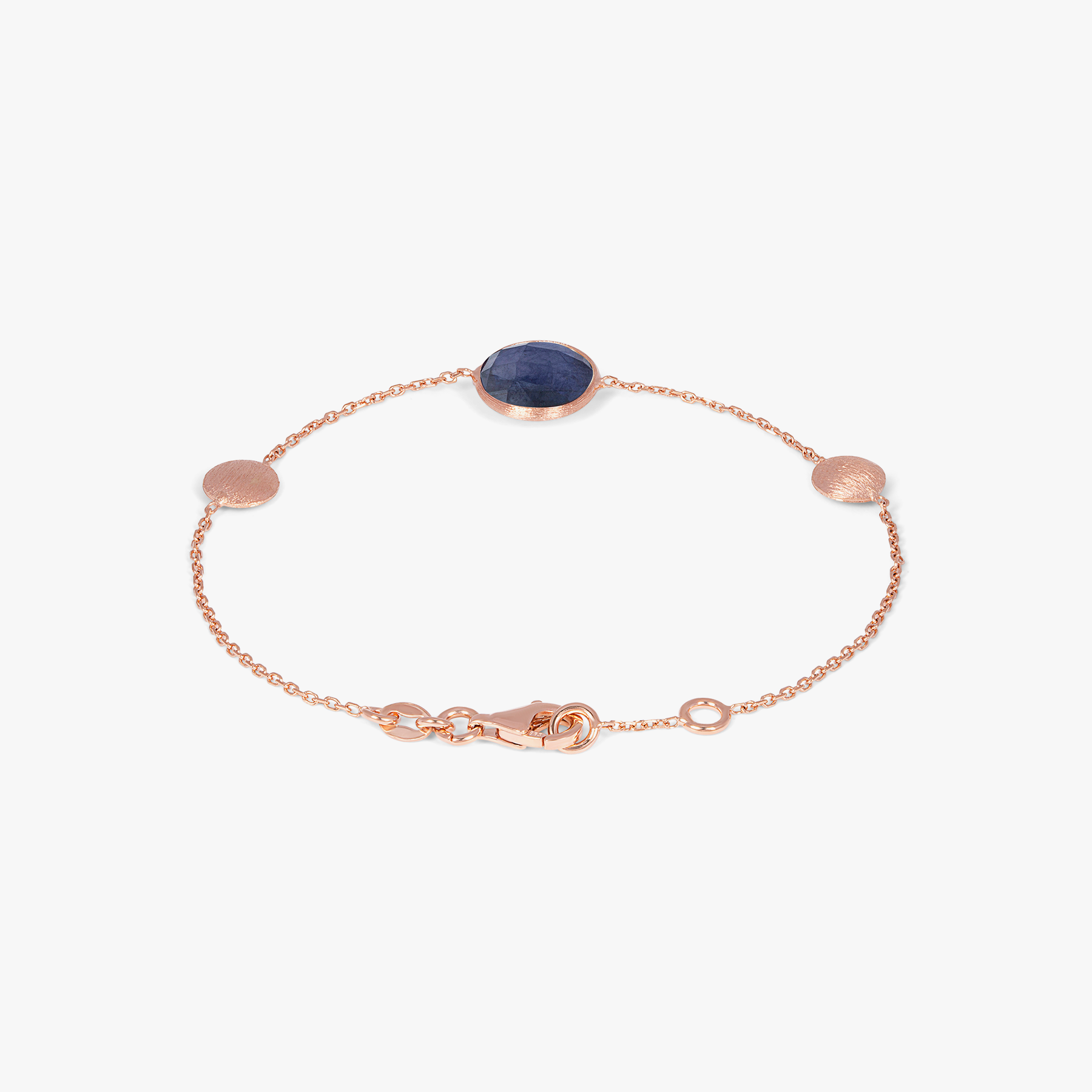 Kensington Bracelet in 14k Satin Rose Gold with Sapphire