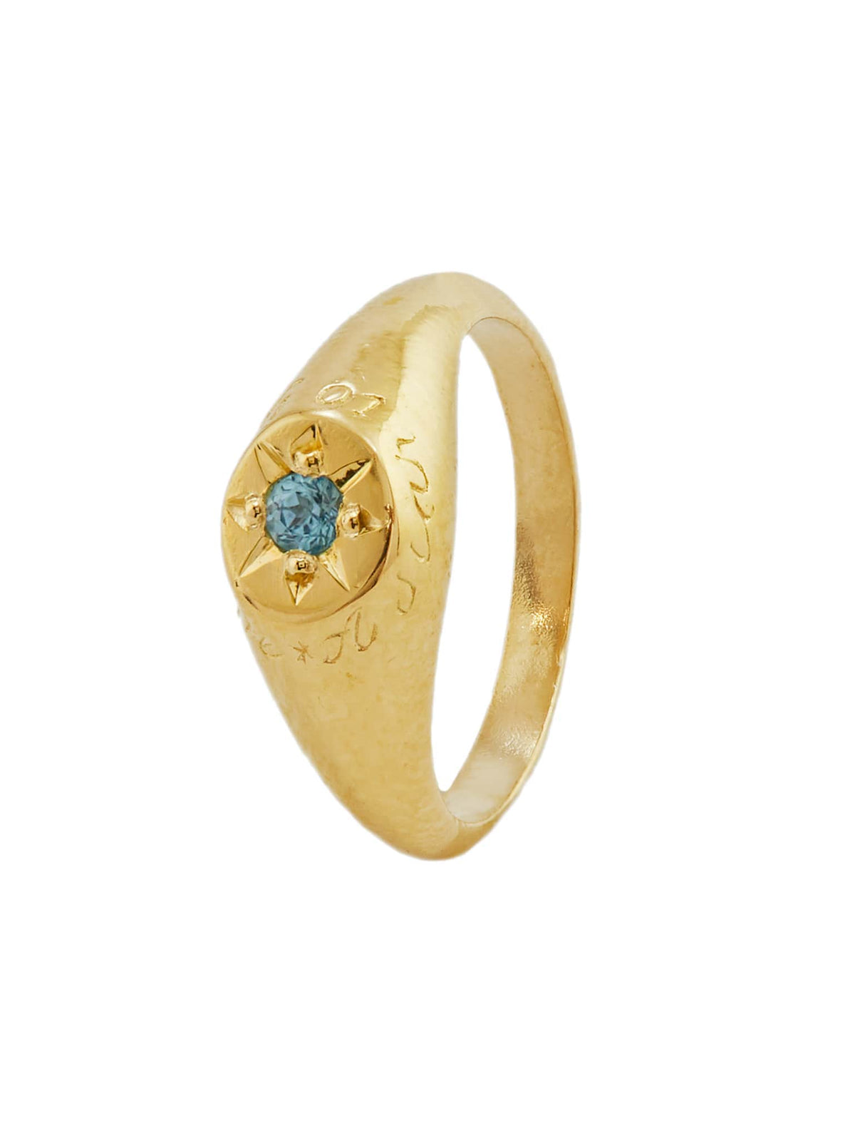 Topaz Signet Ring with 'A Star to Guide Me' Engraving