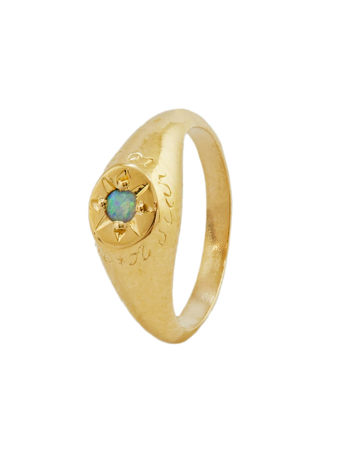 Opal Signet Ring with 'A Star to Guide Me' Engraving