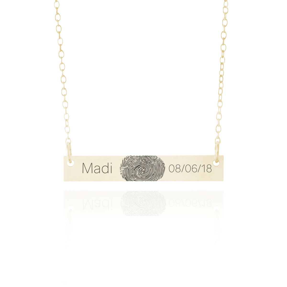 Baby Fingerprint Necklace With Birthdate