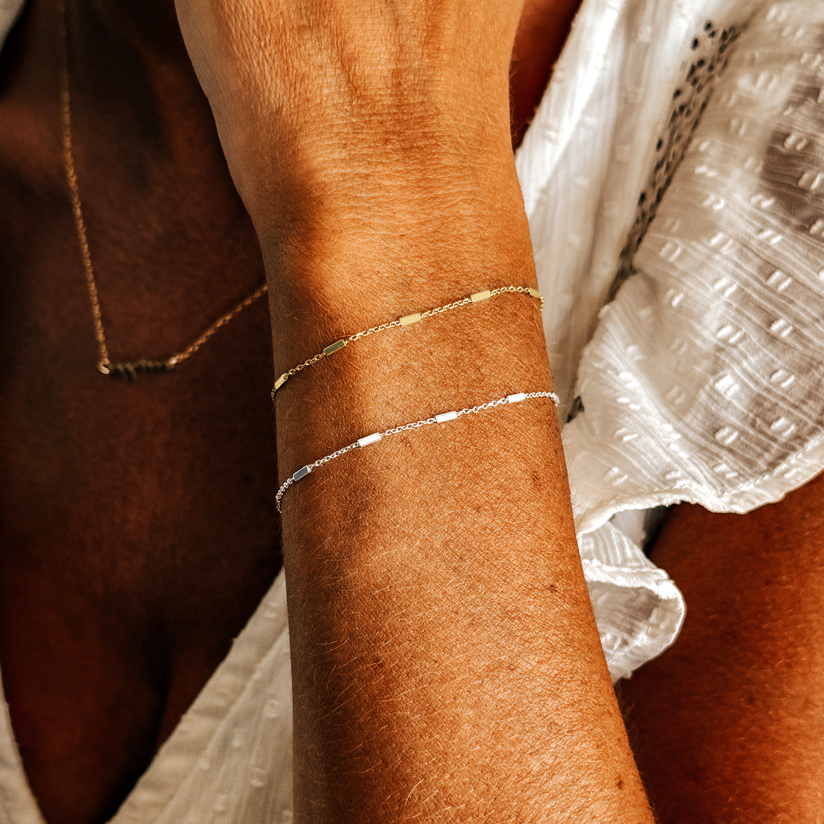 Bar Chain Bracelet - Dainty Satellite Bracelet