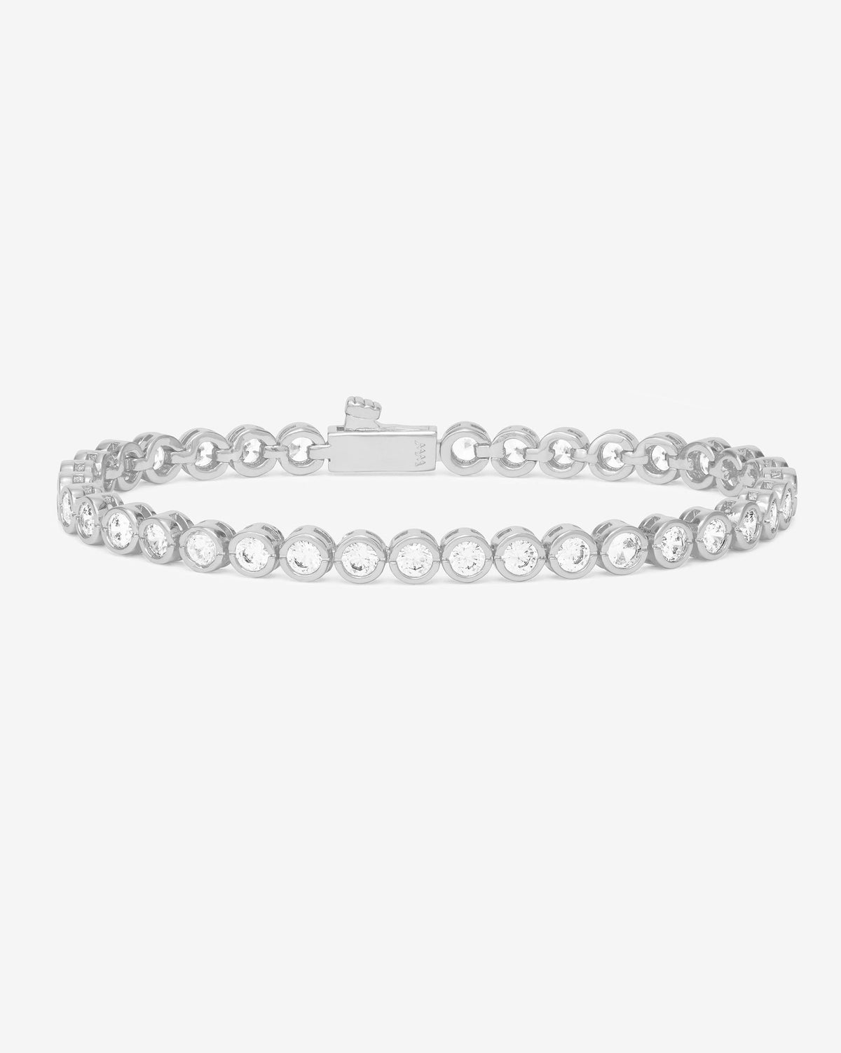 Baroness Tennis Bracelet 3mm - Silver|White Diamondettes