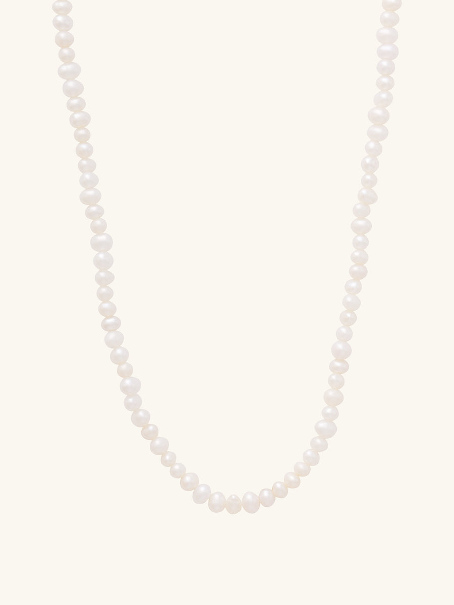 Beaded Pearl Gold Necklace