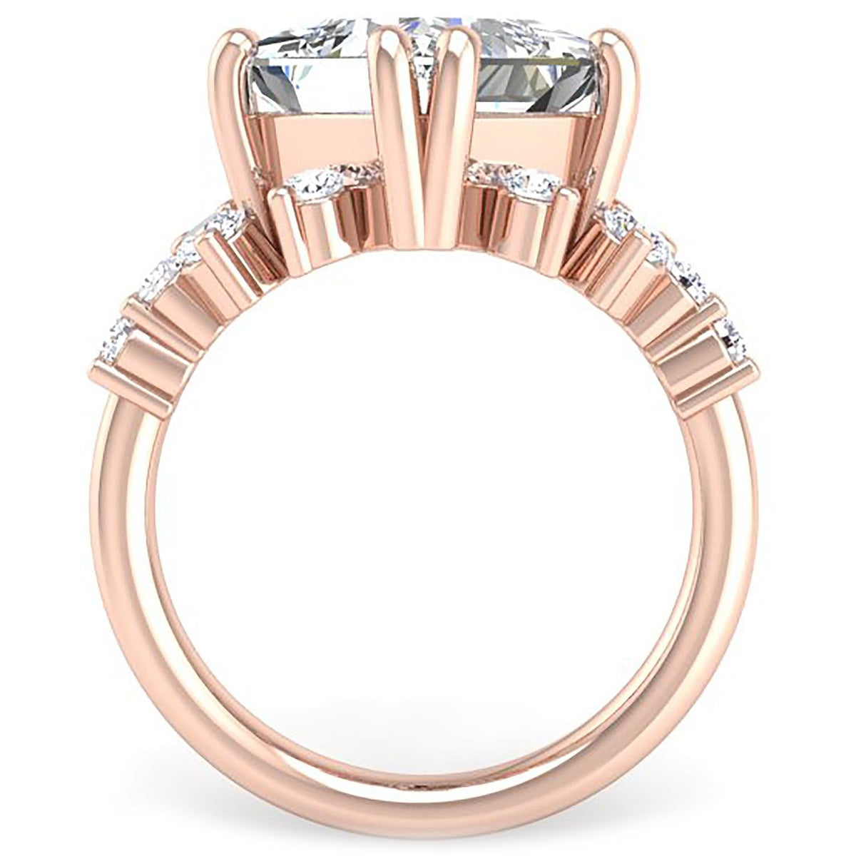 4 Carat Compass Set Princess Cut Starlight Engagement Ring