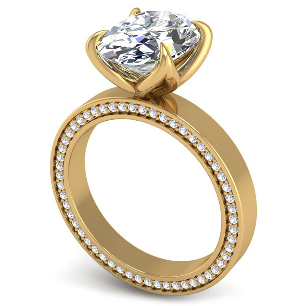 Tigard Cigar Band Diamond Engagement Ring