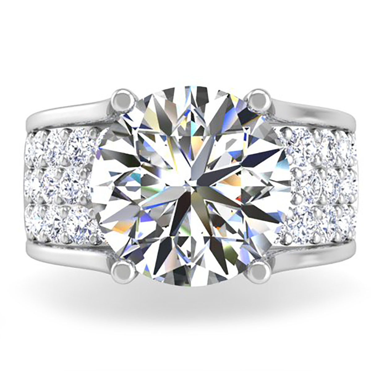 BGLG 4 Carat Round Cut Lab-Grown Tension Style Diamond Engagement Ring