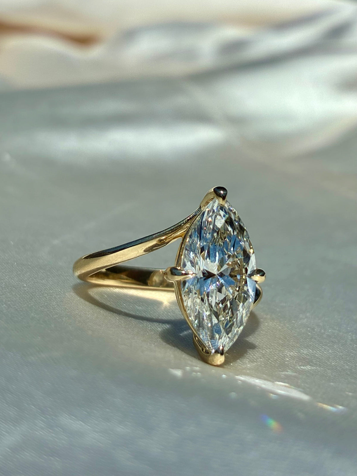 Juliet Marquise Cut Diamond Solitaire Engagement Ring