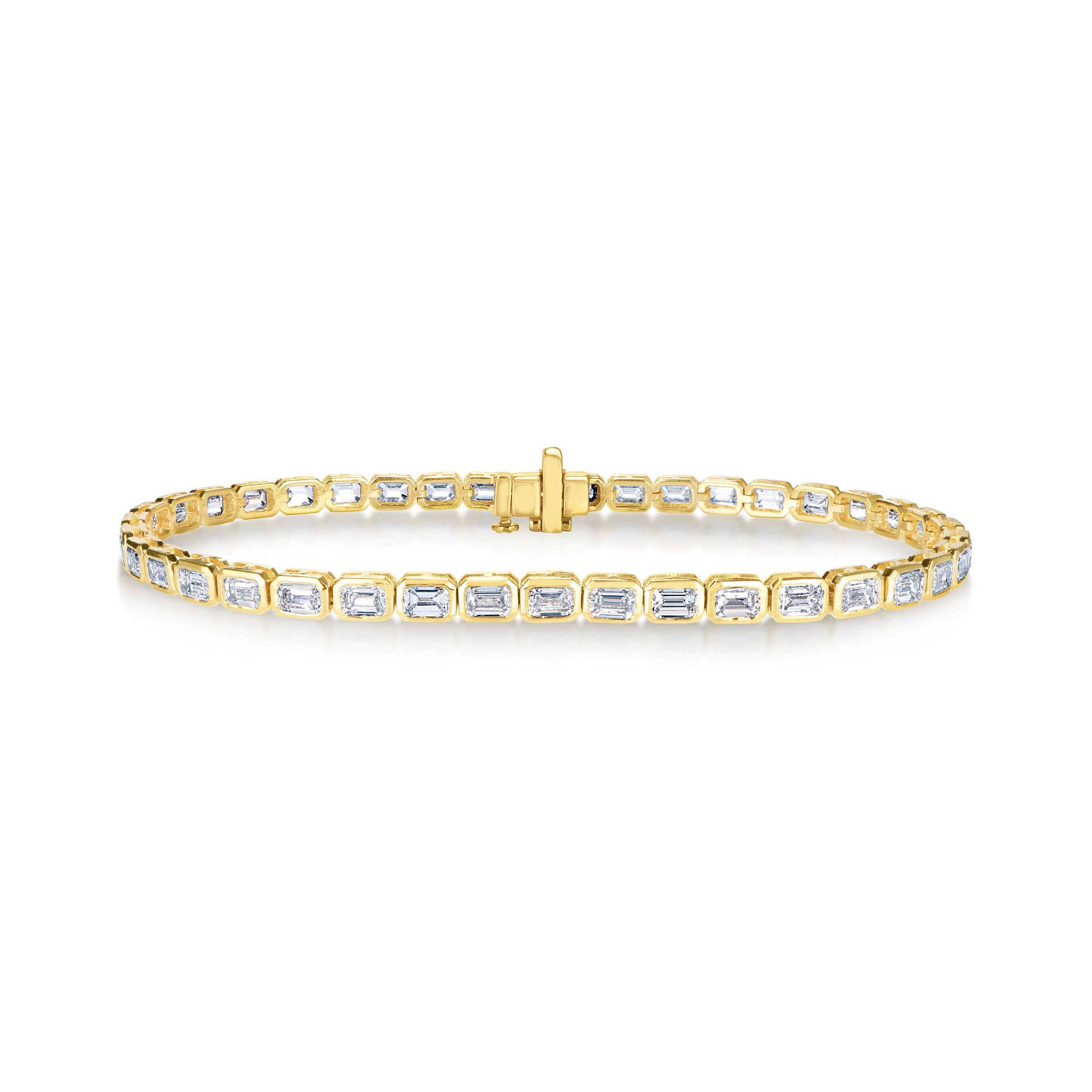 Bezel East-West Emerald Lab Diamond Bracelet