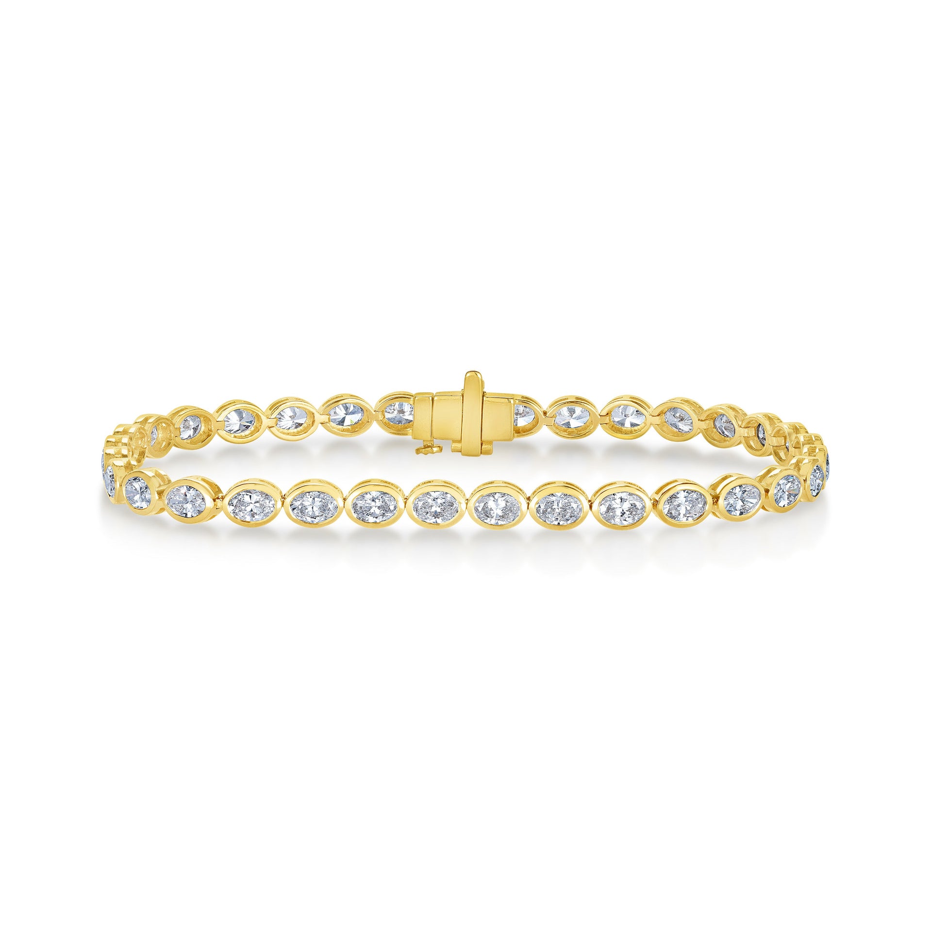 Bezel East-West Oval Lab Diamond Tennis Bracelet