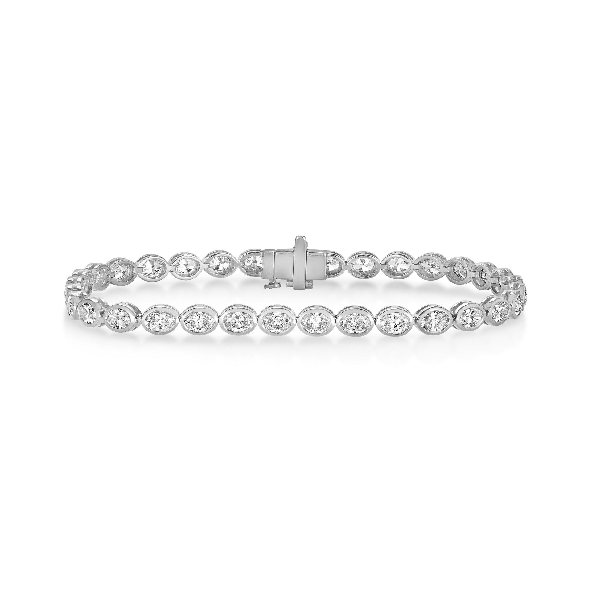 Bezel East-West Oval Lab Diamond Tennis Bracelet