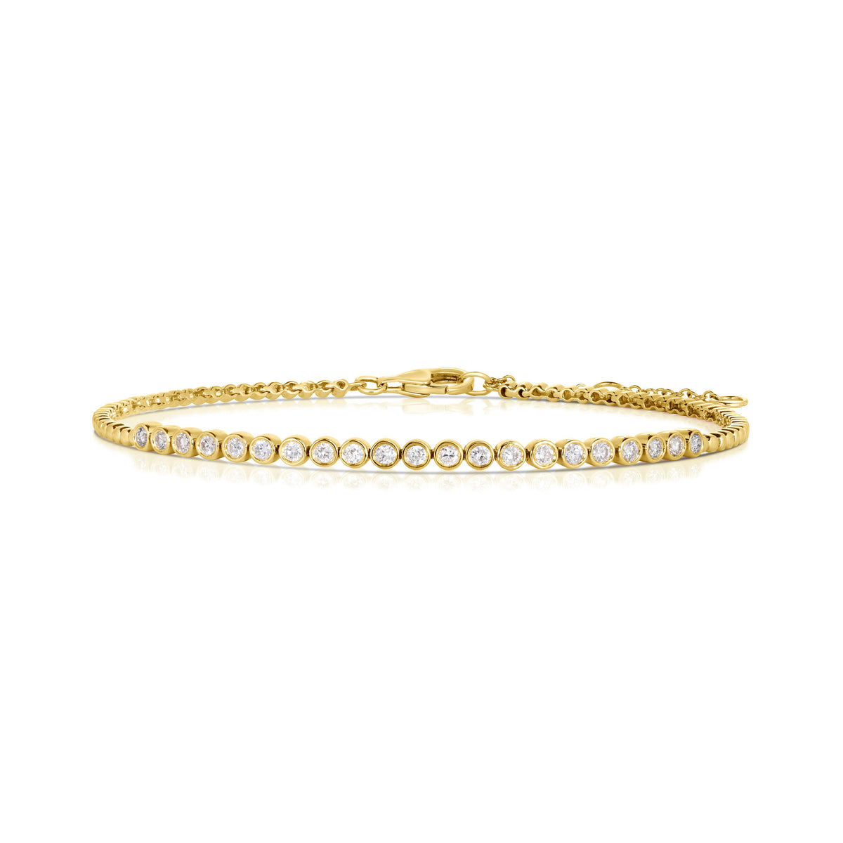 Bezel Natural Diamond Half Tennis Bracelet