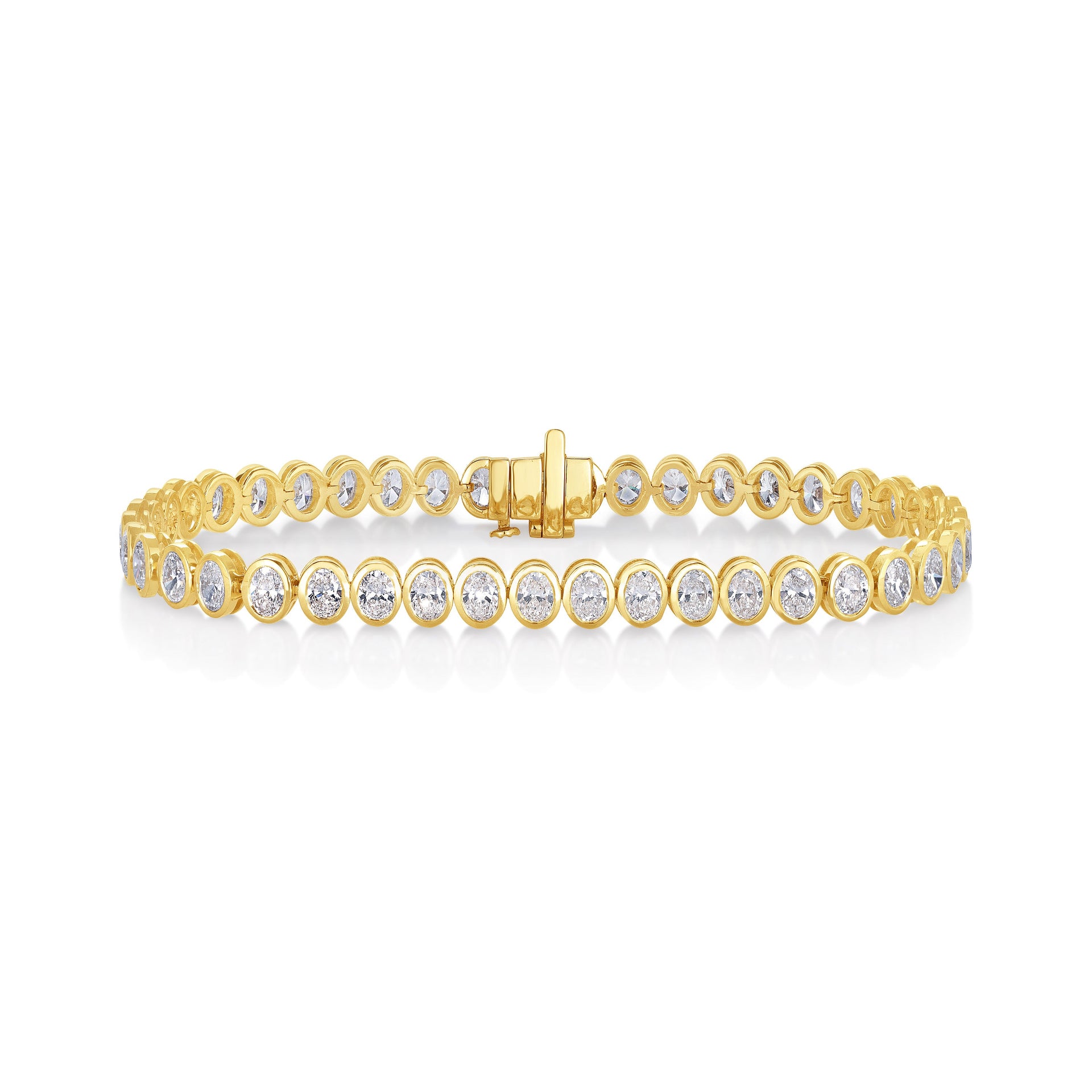 Bezel Oval Lab Diamond Tennis Bracelet