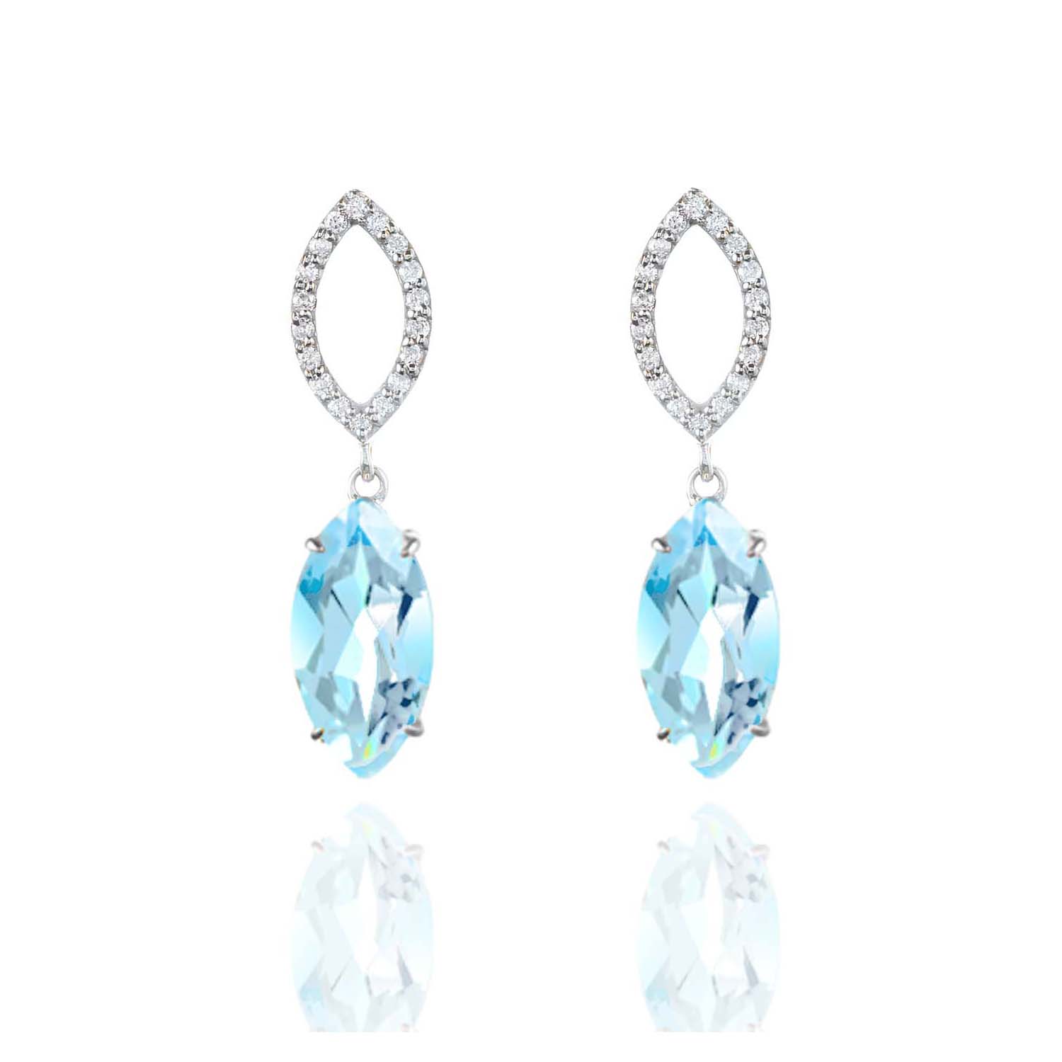 Blue Topaz & Diamond Earrings