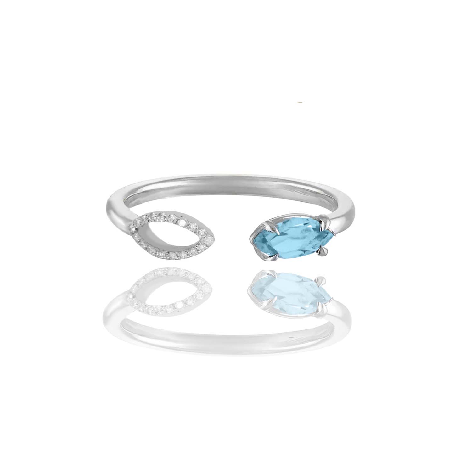 Blue Topaz & Diamond Ring